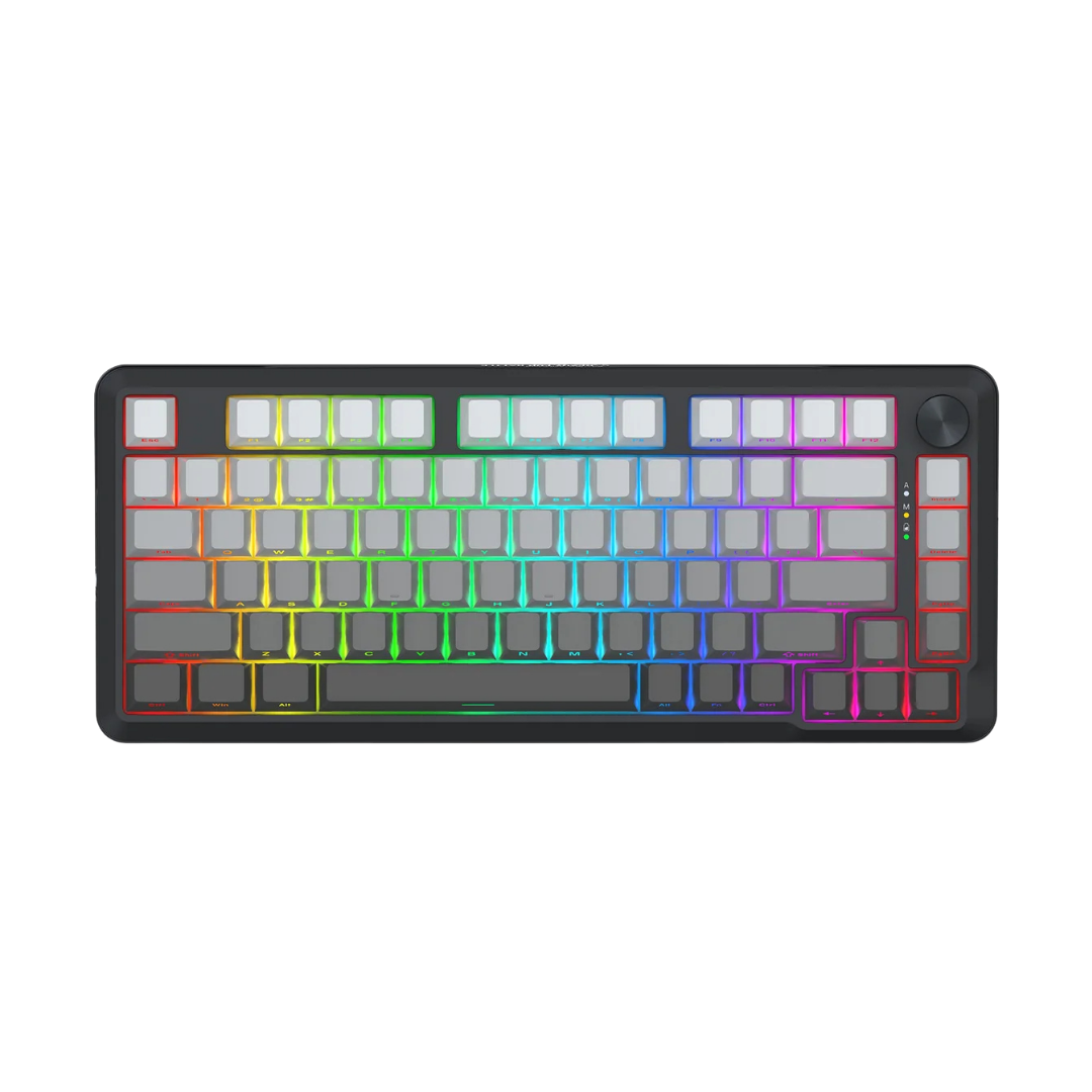 Redragon Cyrus Pro K681SP RGB Wireless 75% Hot-Swappable Gasket Mechanical Keyboard with Knob (RPC Linear Switch) (Gradient Grey)