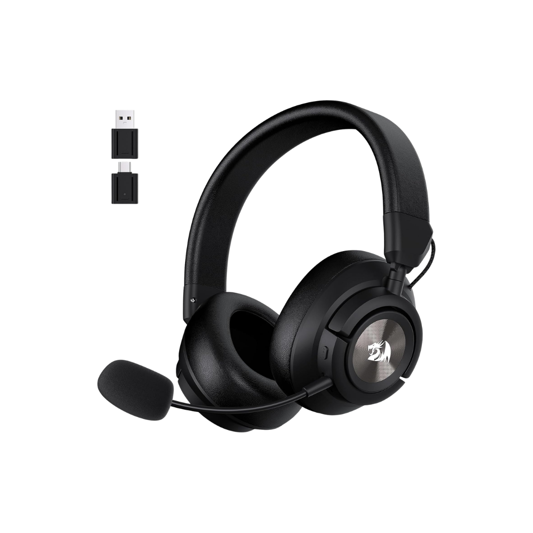 Redragon H889 Wireless Gaming Headset, 4-in-1 (2.4G/BT/USB/3.5mm), 51H Battery & Play-While-Charging, 7.1 Spatial Audio & 53mm Drivers, Detachable Mic, Multi-Platform Headphone for PC/PS5/NS/Mobile