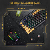 لوحة مفاتيح الألعاب Redragon K649 ذات حشية سلكية بنسبة 78% RGB