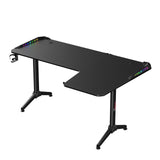 Hyperx L Shaped Gaming Desk, Corner Computer Desk, Sturdy Home Office Computer Table, Writing Desk, Larger Gaming Desk Workstation, Black (RGB)