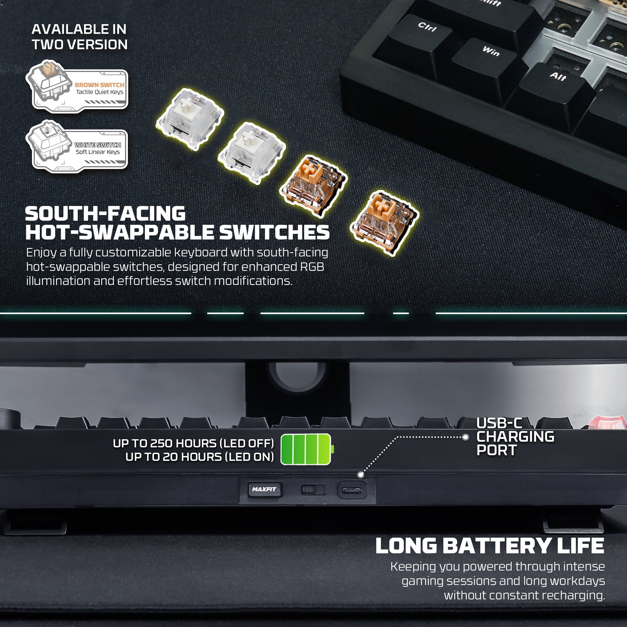 Fantech MK921 MAXFIT8 QMK Mechanical Keyboard  MK921