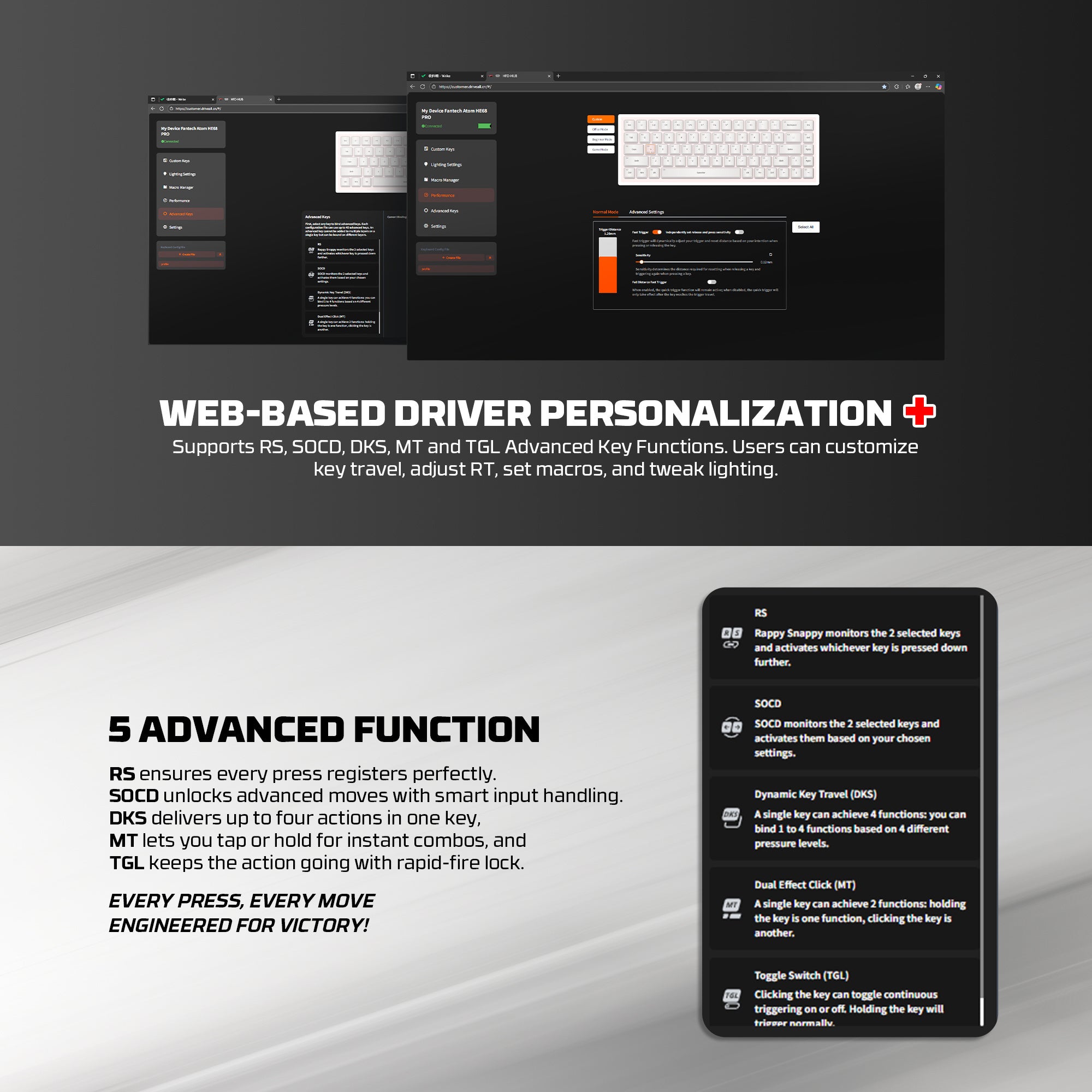 Fantech Keyboard ATOM HE68 MK922 MAGNETIC SWITCH – BLACK