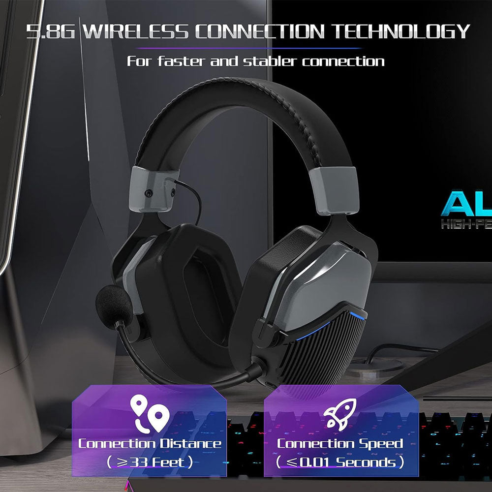 BEAVIIOO 5.8G Wireless Gaming Headset for PS4/PS5/PC Audio 35 JOD
