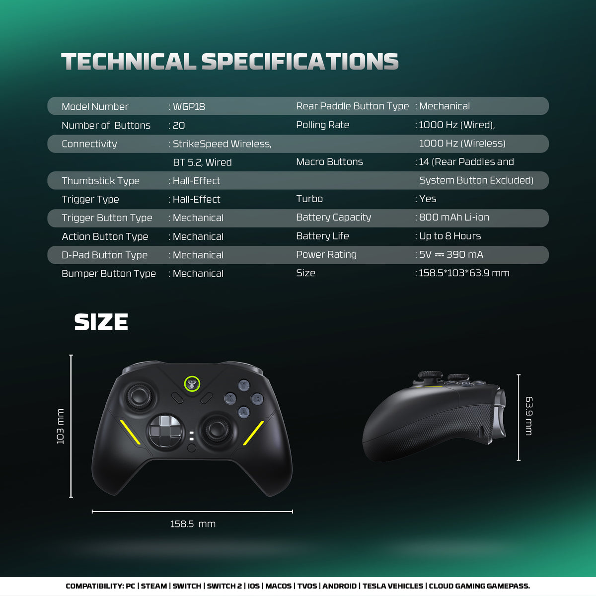 Fantech ZENITH PRO Wireless Gamepad RGB Multi-Platform Hall-Effect Game Controller with Charging Dock Fantech ZENITH PRO Wireless Gamepad RGB Multi-Platform Hall-Effect Game Controller with Charging Dock