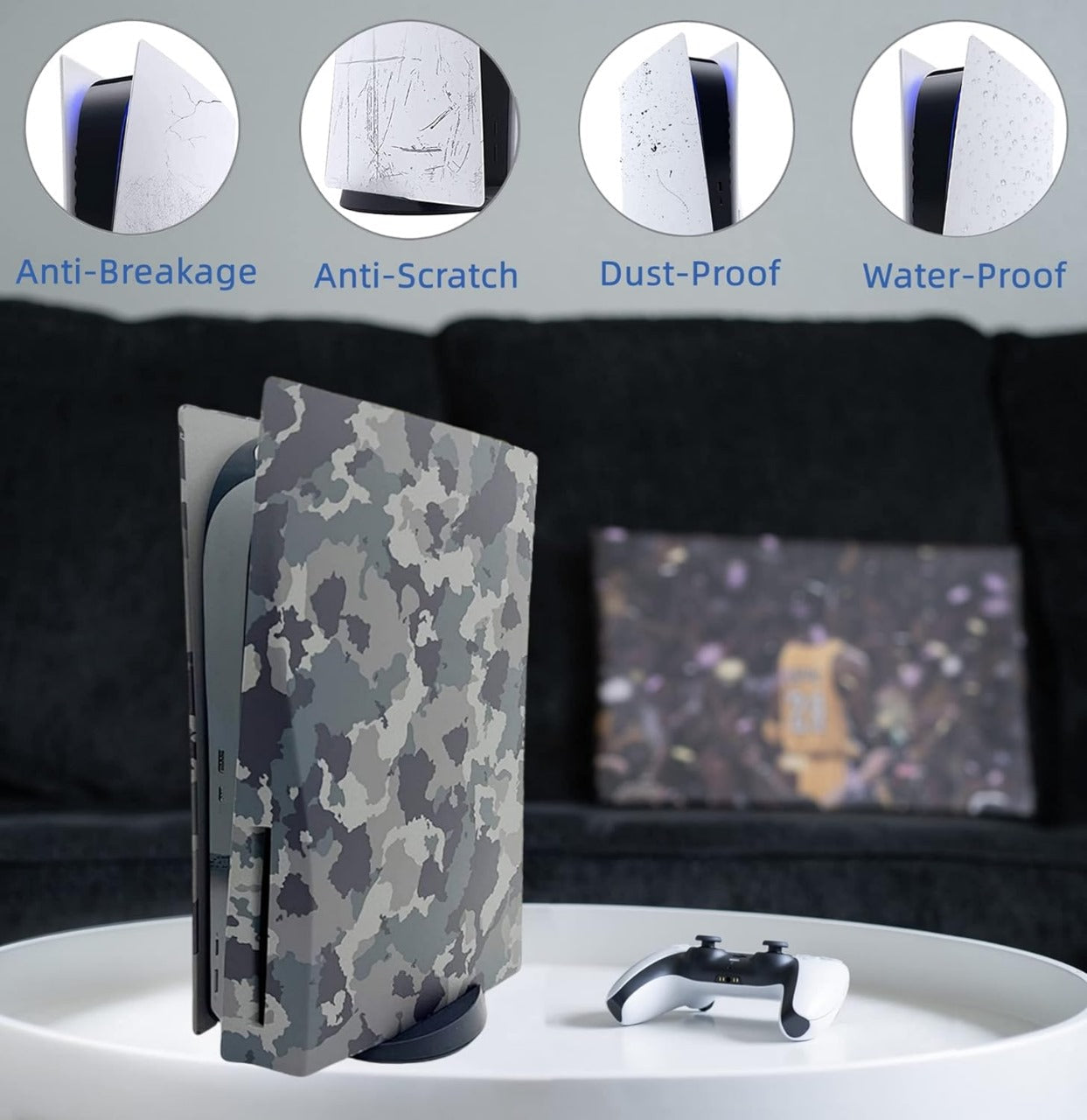 Camouflage Face Plates Cover Shell Panels for PS5 Disc Edition Console PS5