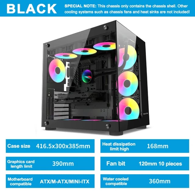 Case Aoczhta With 7 Fan ARGB Tower Case & Monitor