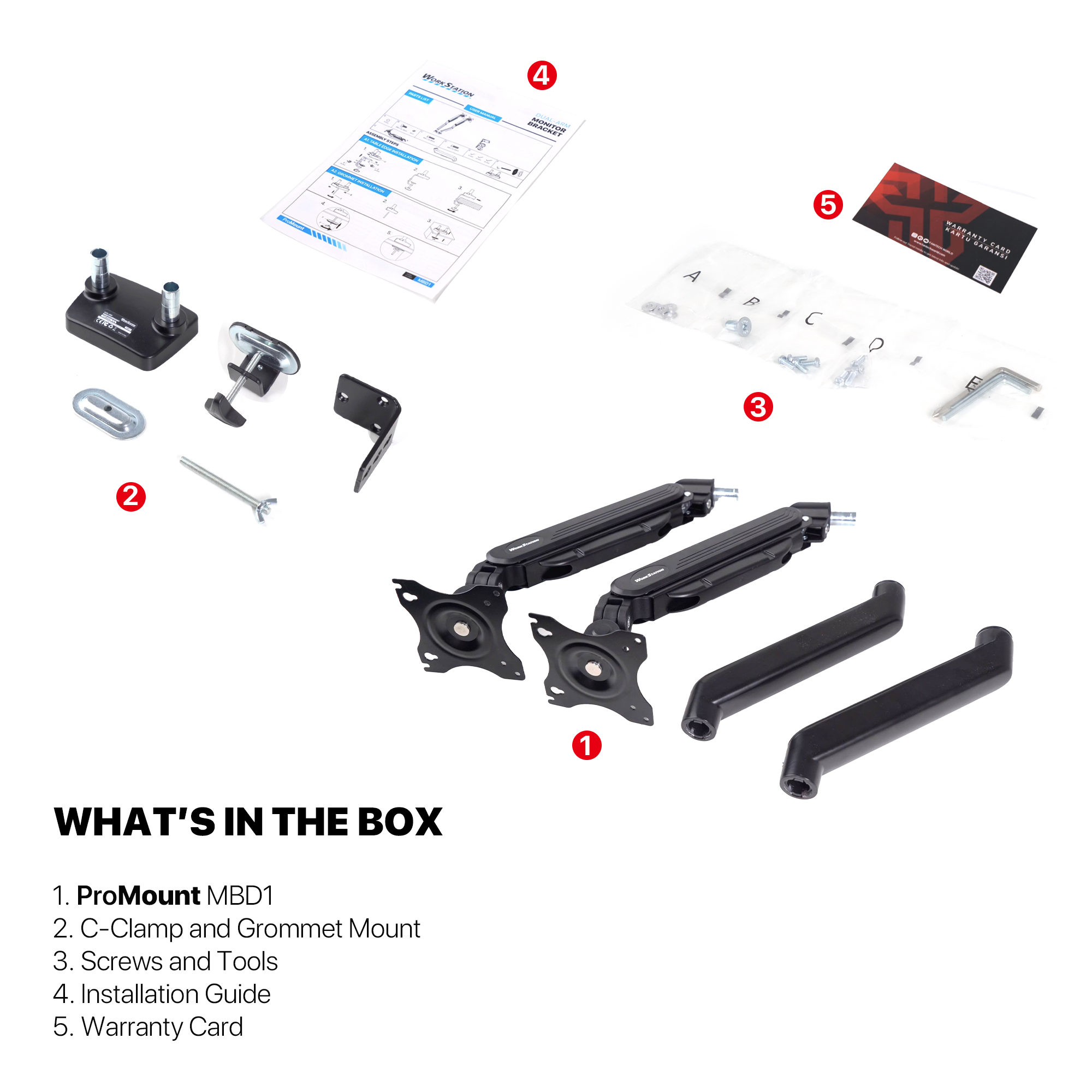Fantech Workstation MBD1 Dual-Arm Monitor Mount, 90 Degree for 13" to 32" Screen Adjustable Spring Dual Monitor Arm Bracket for Desk