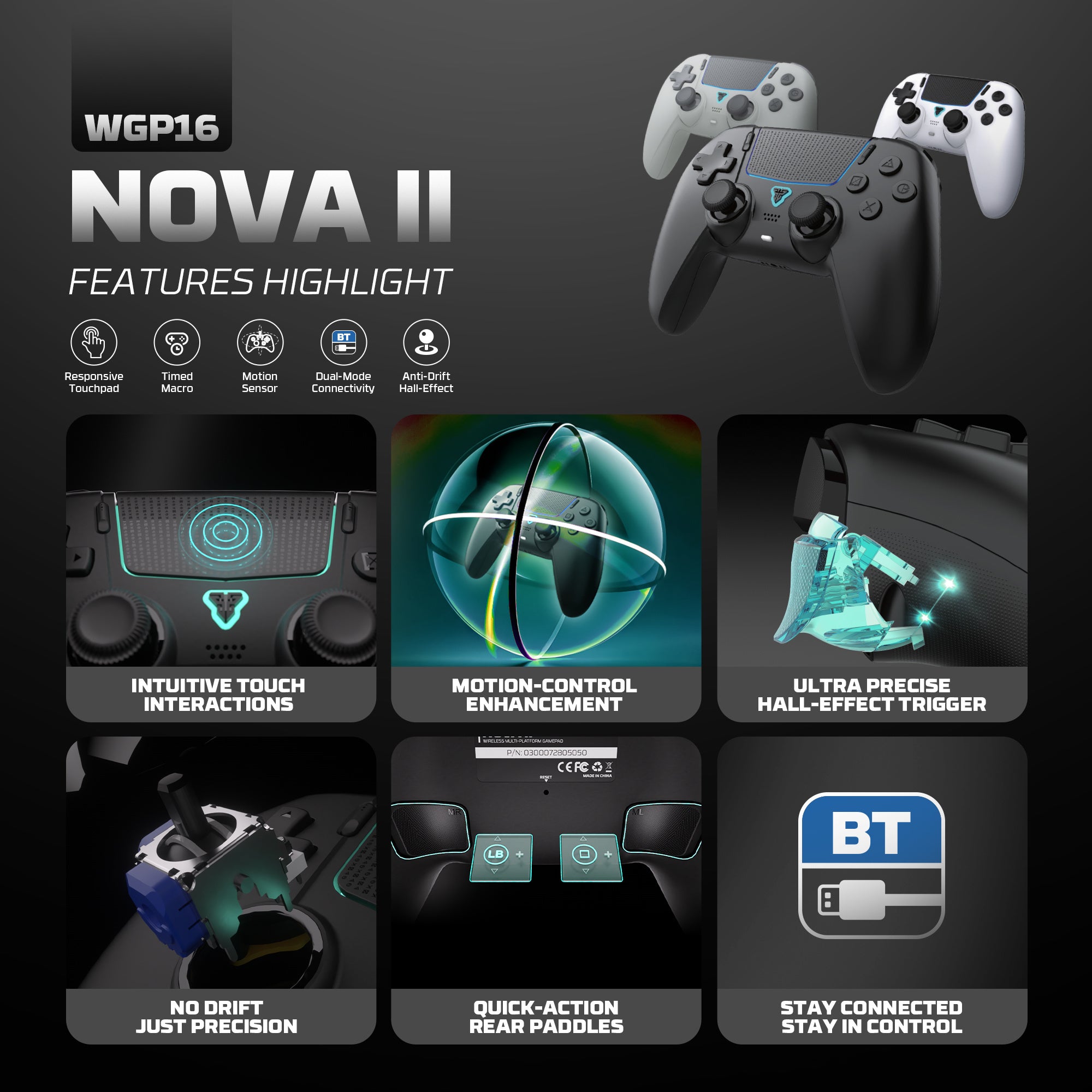 FANTECH WGP16 NOVA II Wireless GAMEPAD - Black
