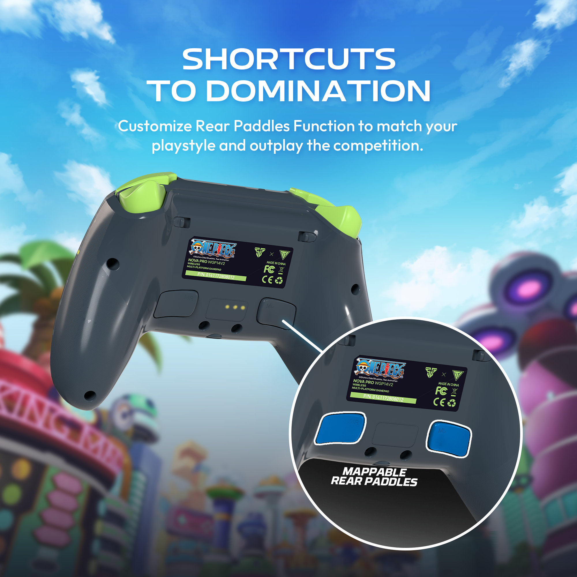 Fantech Nova Pro WGP14 V2 Wireless Gamepad With Hall Effect Joysticks & Triggers Gaming Controller For PS4 PC Switch Android iOS (One Piece)