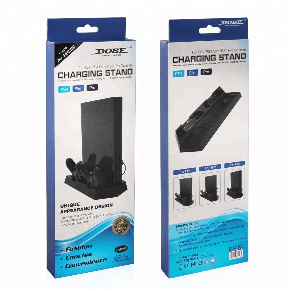 DOBE TP4 023B For PS4 Slim Console Vertical Stand with Cooling Fan Console