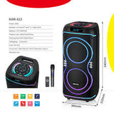 NDR-822 Outdoor Portable Double 8 Inches Wireless Party Box Bluetooth Large Speakers Karaoke Big Speaker