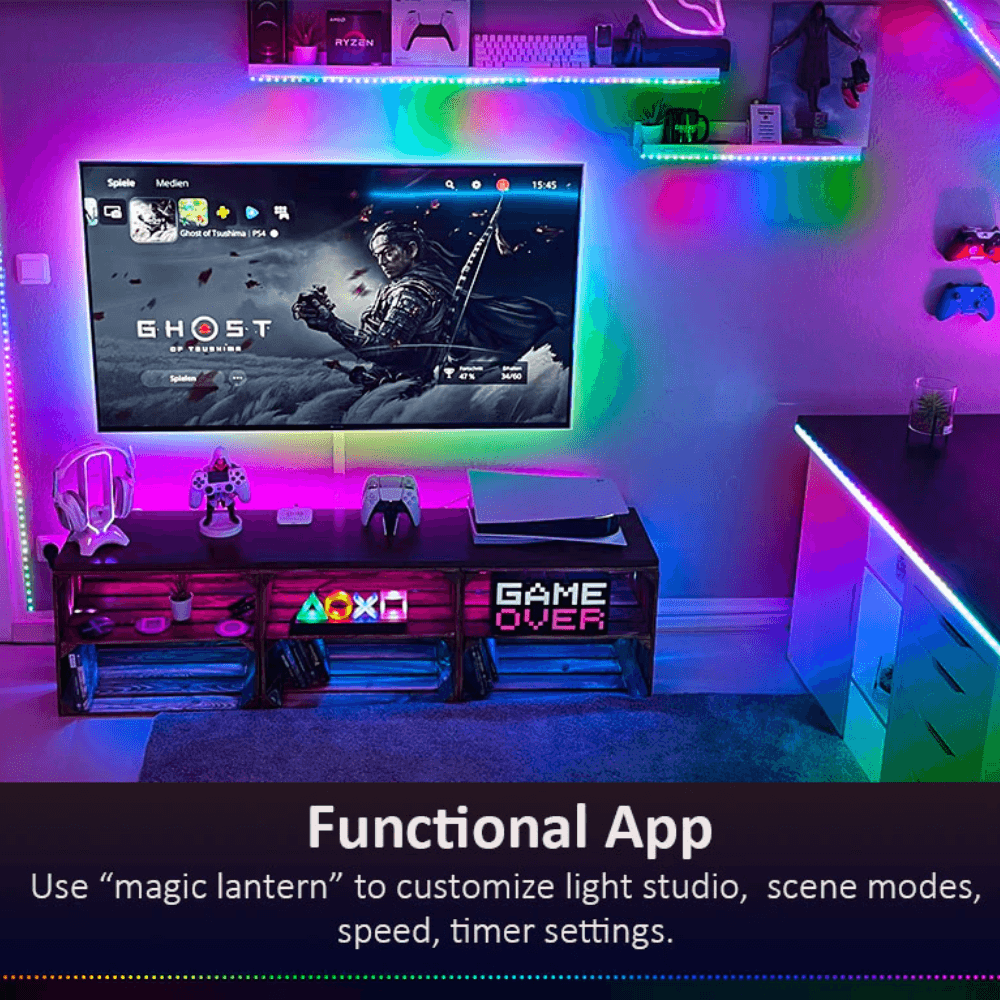 Dream Color LED Strip Lights with Remote Controller Waterproof Lightning