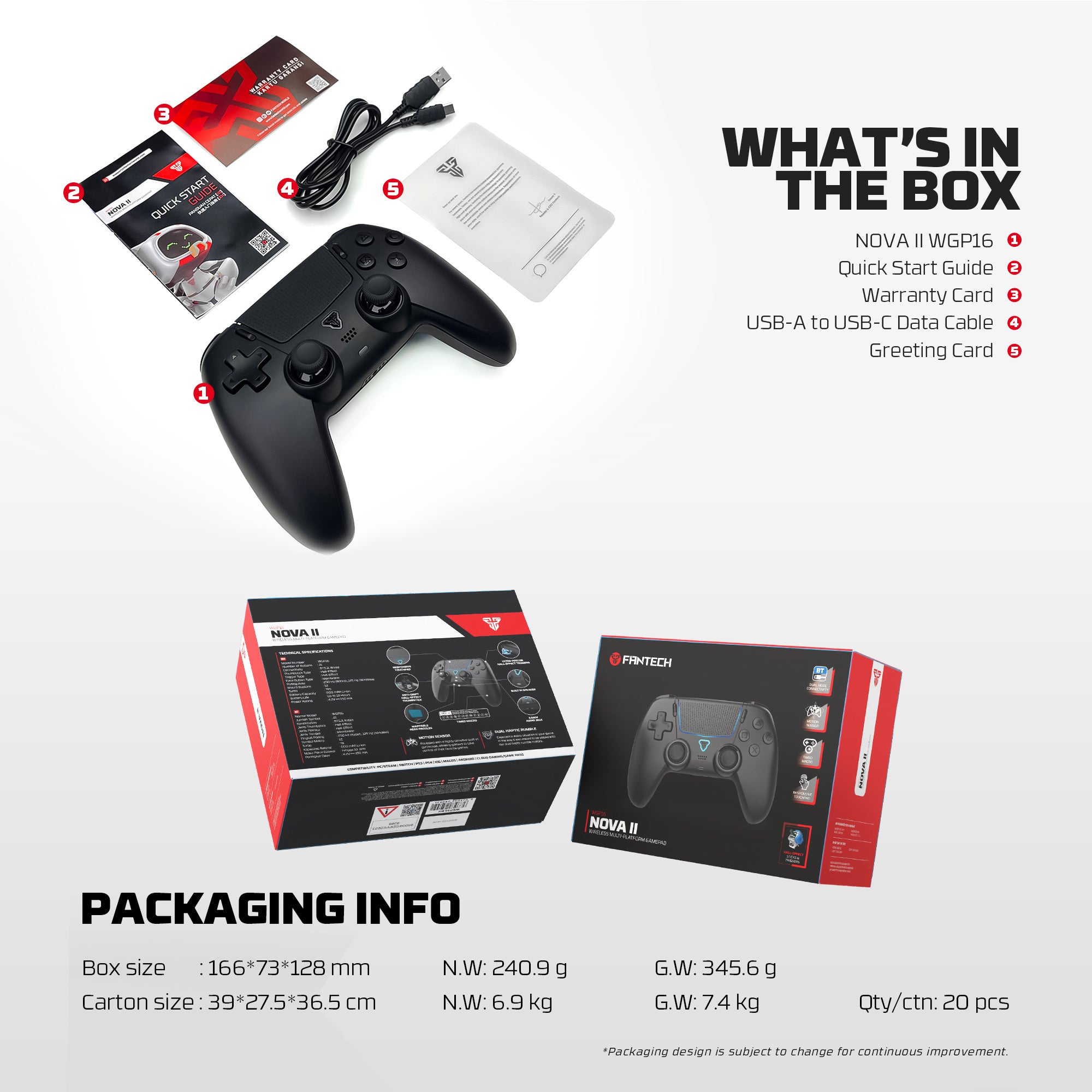 FANTECH WGP16 NOVA II Wireless GAMEPAD - Black