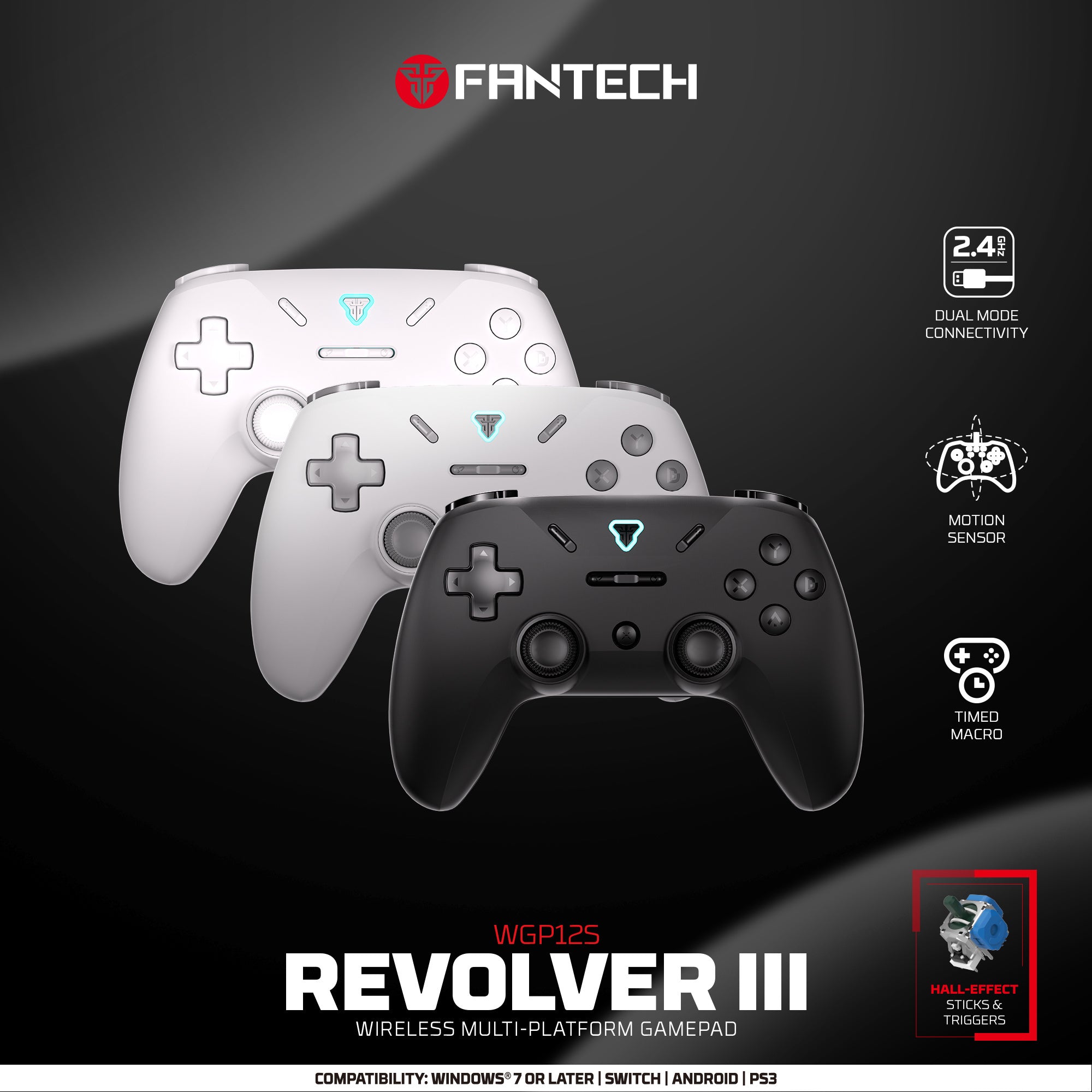 FANTECH Revolver III WGP12S - Wireless Multi-Platform Gamepad - GRAY