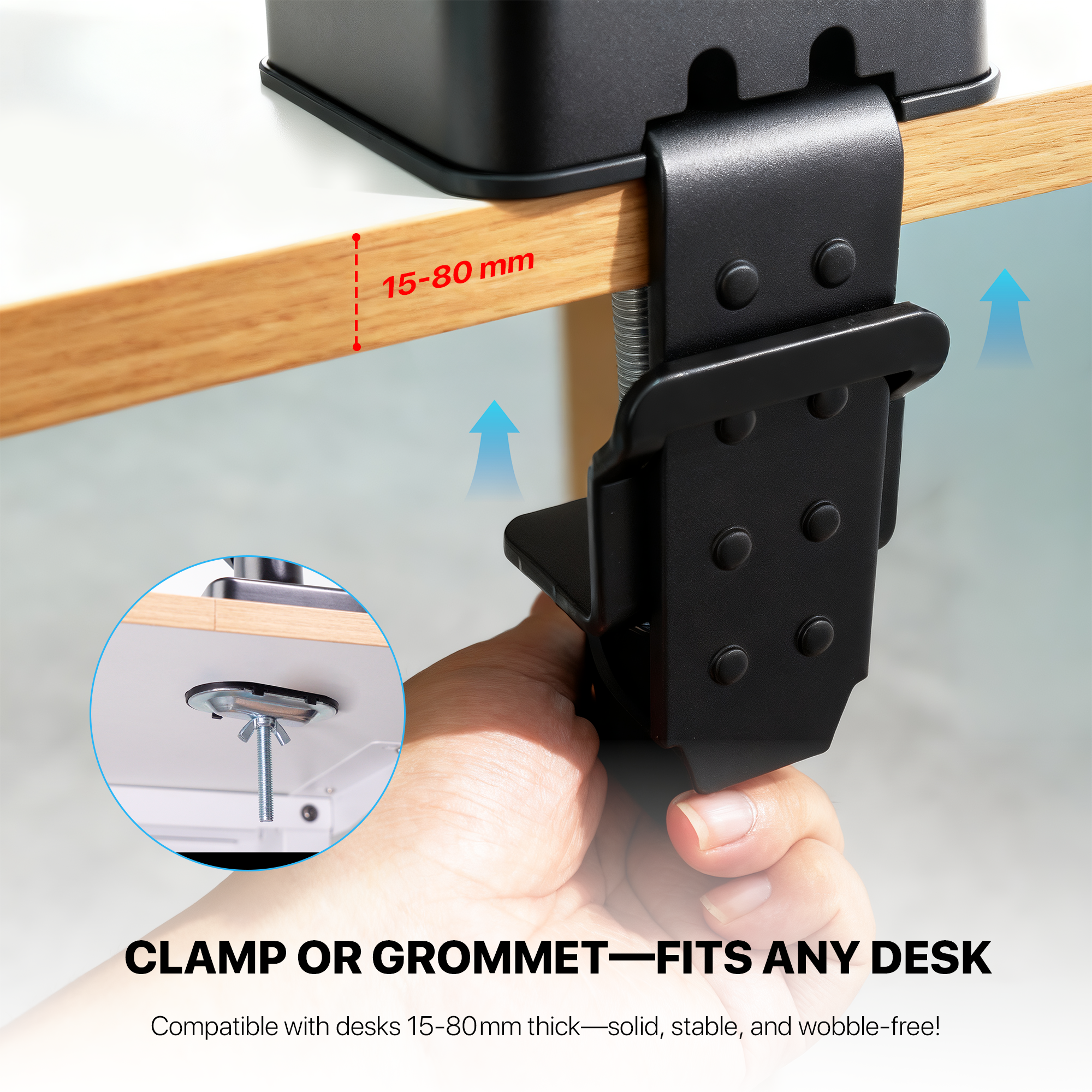 Fantech Workstation MBS1 Single-Arm Monitor Mount, 90 Degree for 13" to 32" Screen Adjustable Spring Dual Monitor Arm Bracket for Desk