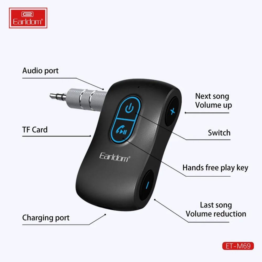 Earldom ET M69 Audio Adapter Music Stereo Player 3.5MM Car Aux Handsfree Car