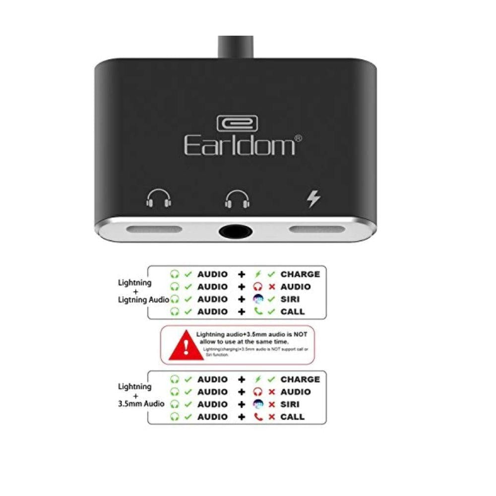 Earldom ET - OT30 3in1 Dual Lightning + 3.5 Audio Cables & Chargers 12 JOD