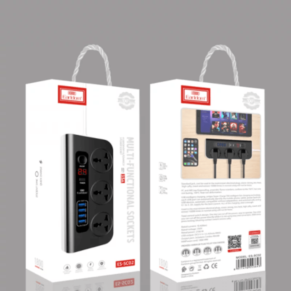 Earldom SC02 Digital Multifunctional Power Sockets Cables & Chargers 20 JOD