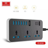 Earldom SC04 EU - Socket 3000W 6USB Ports 3 Power Socket 3.1A 200CM Cables &