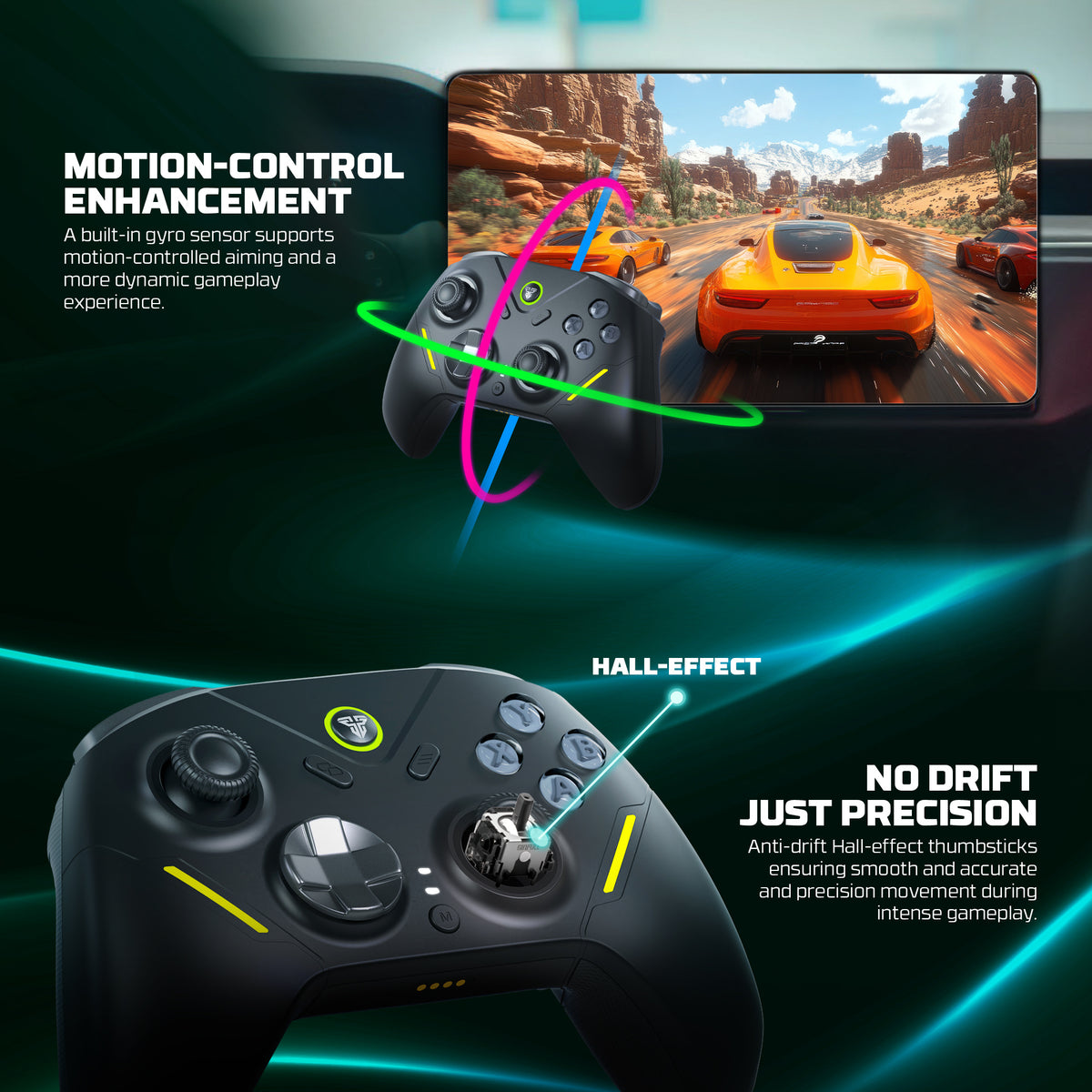 Fantech ZENITH PRO Wireless Gamepad RGB Multi-Platform Hall-Effect Game Controller with Charging Dock Fantech ZENITH PRO Wireless Gamepad RGB Multi-Platform Hall-Effect Game Controller with Charging Dock
