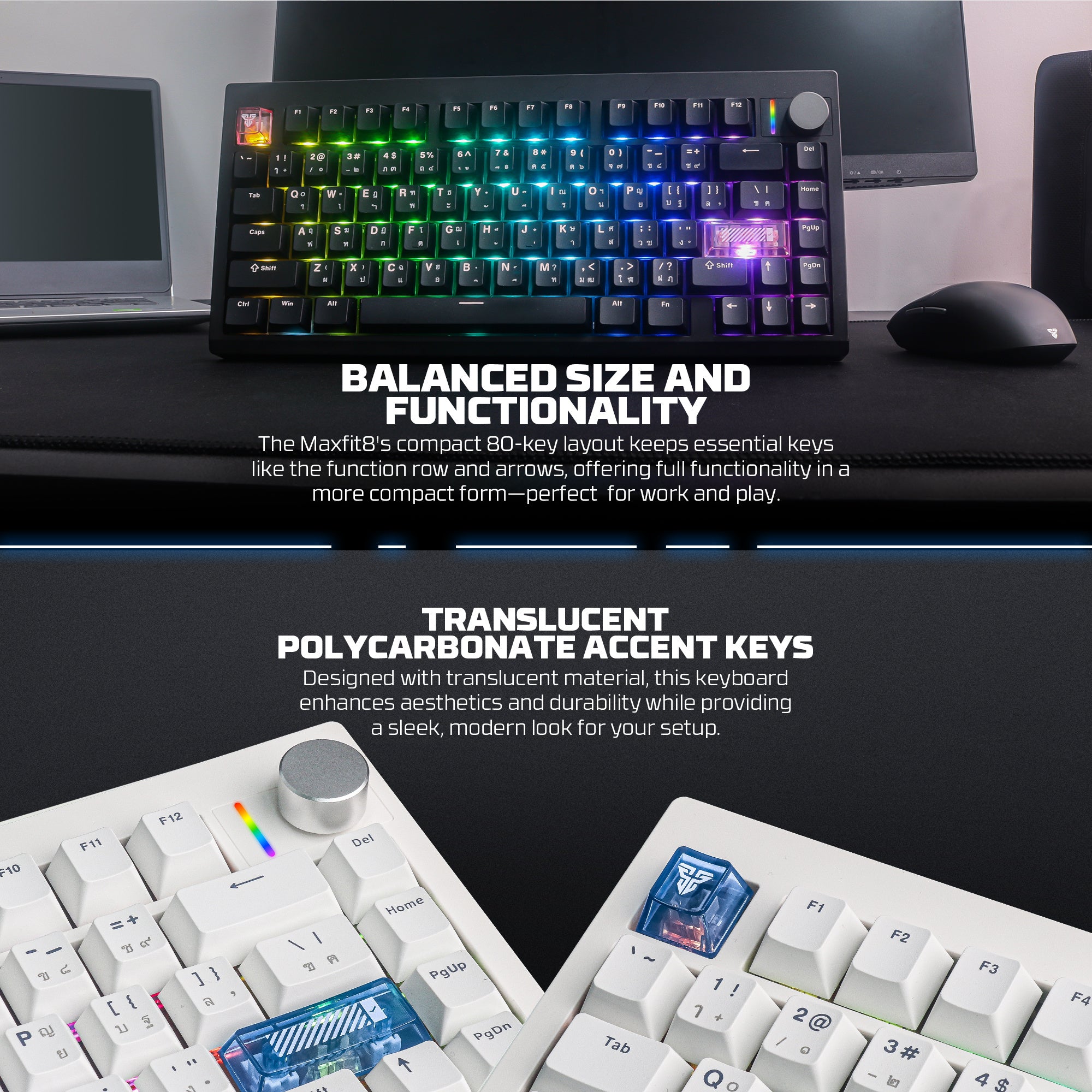 Fantech MK921 MAXFIT8 QMK Mechanical Keyboard  MK921