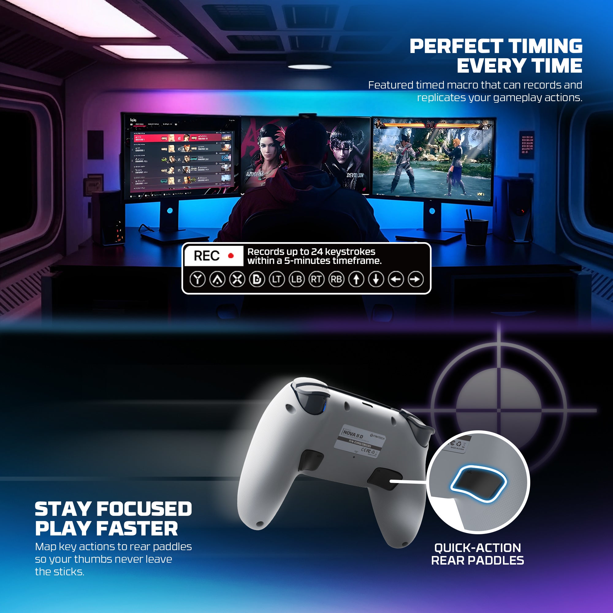 Fantech NOVA II D WGP16D Controller Hall Effect (PS5) NEW