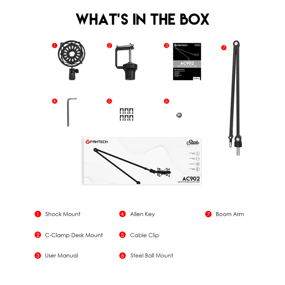 Fantech AC902 Microphone Boom Arm Streaming