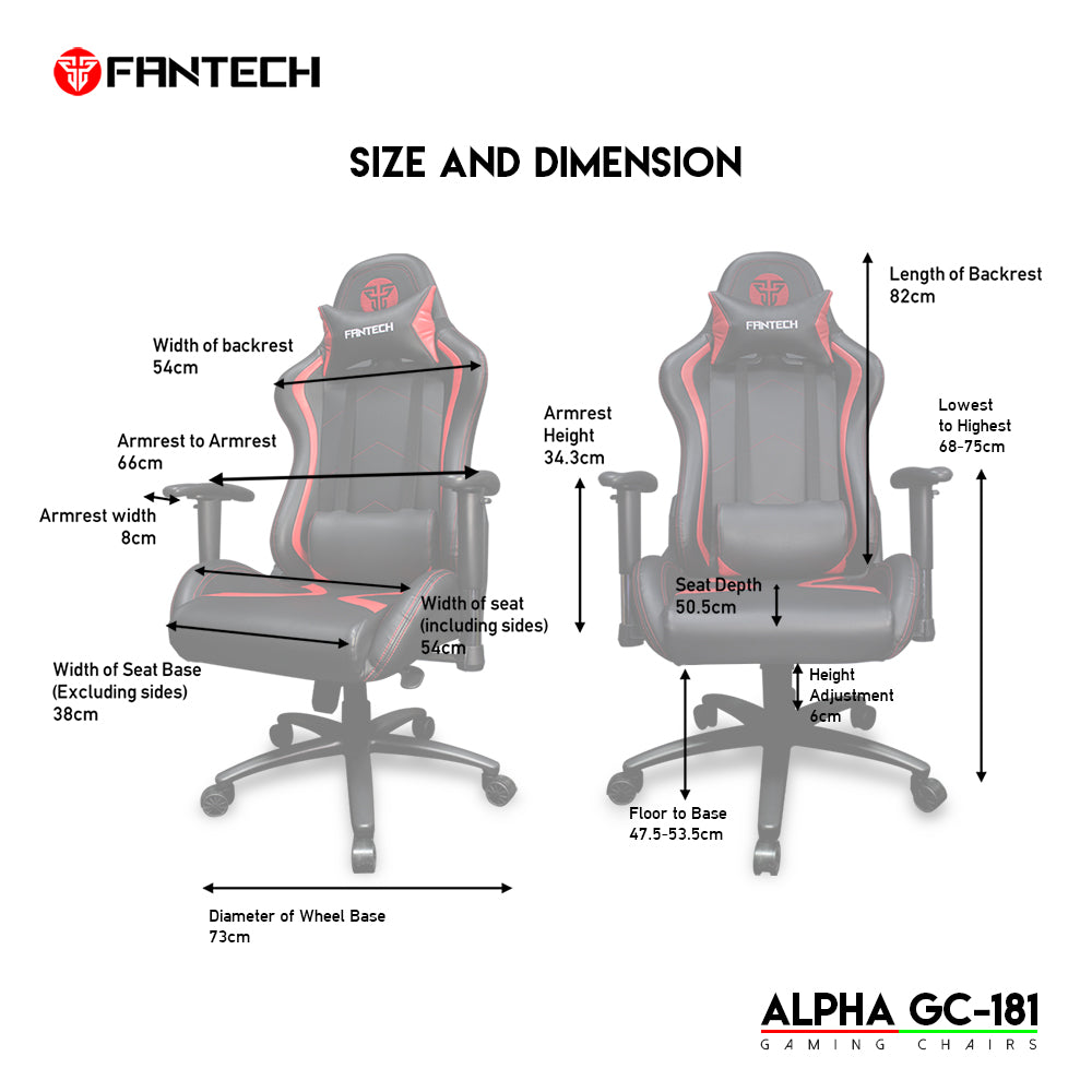 FANTECH ALPHA GC 181 GAMING CHAIR | Red Desk & Chair