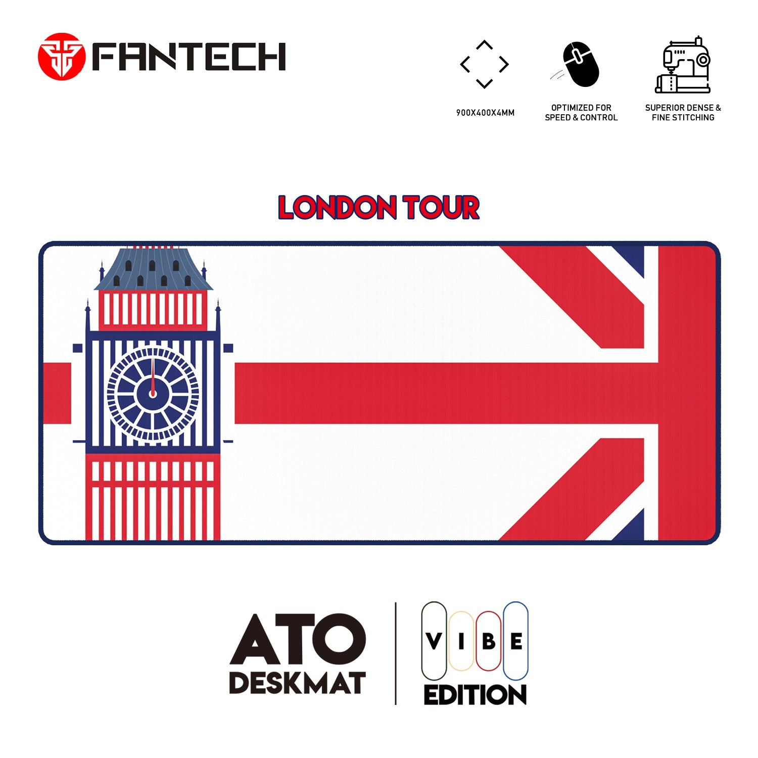 Fantech ATO MP905 Desk Mat VIBE EDTION London Tour Mousepad 15 JOD