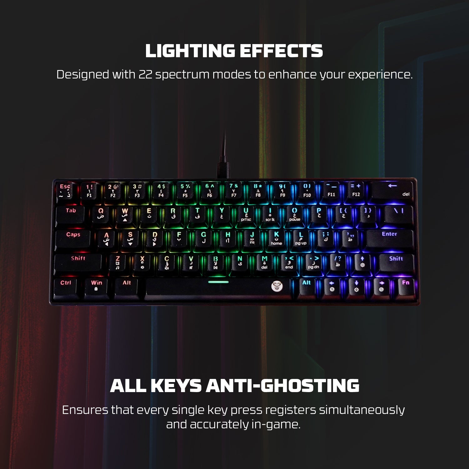 Fantech Atom63 MK859c Mechanical Gaming Keyboard & Mouse Arabic/English Bundle