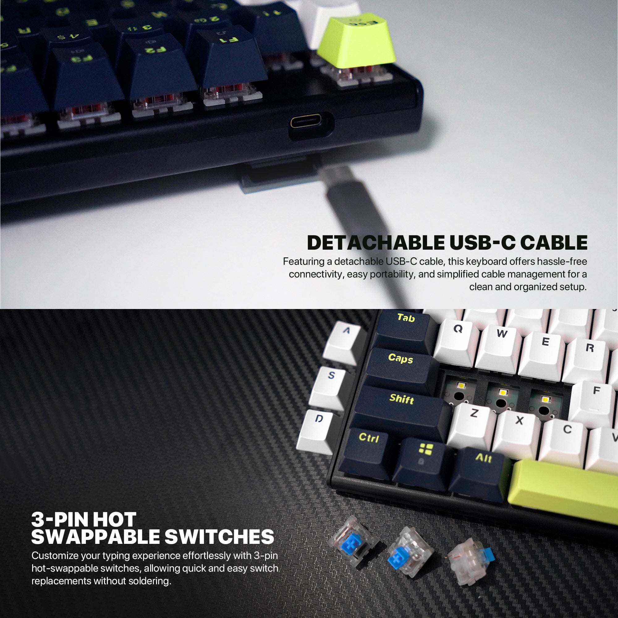 FANTECH ATOM87S MK877S MECHANICAL GAMING KEYBOARD MORI EDITION WHITE Keyboard