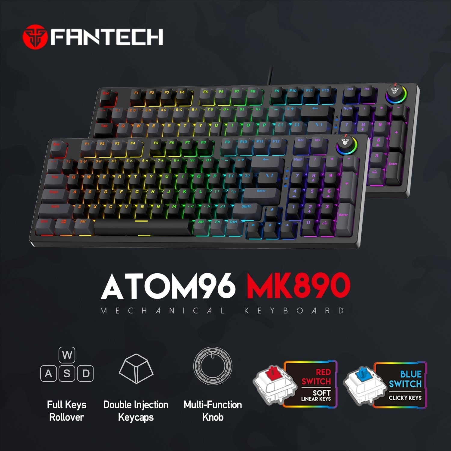 Fantech Atom96 MK890 Mechanical Gaming Keyboard Keyboard 25 JOD