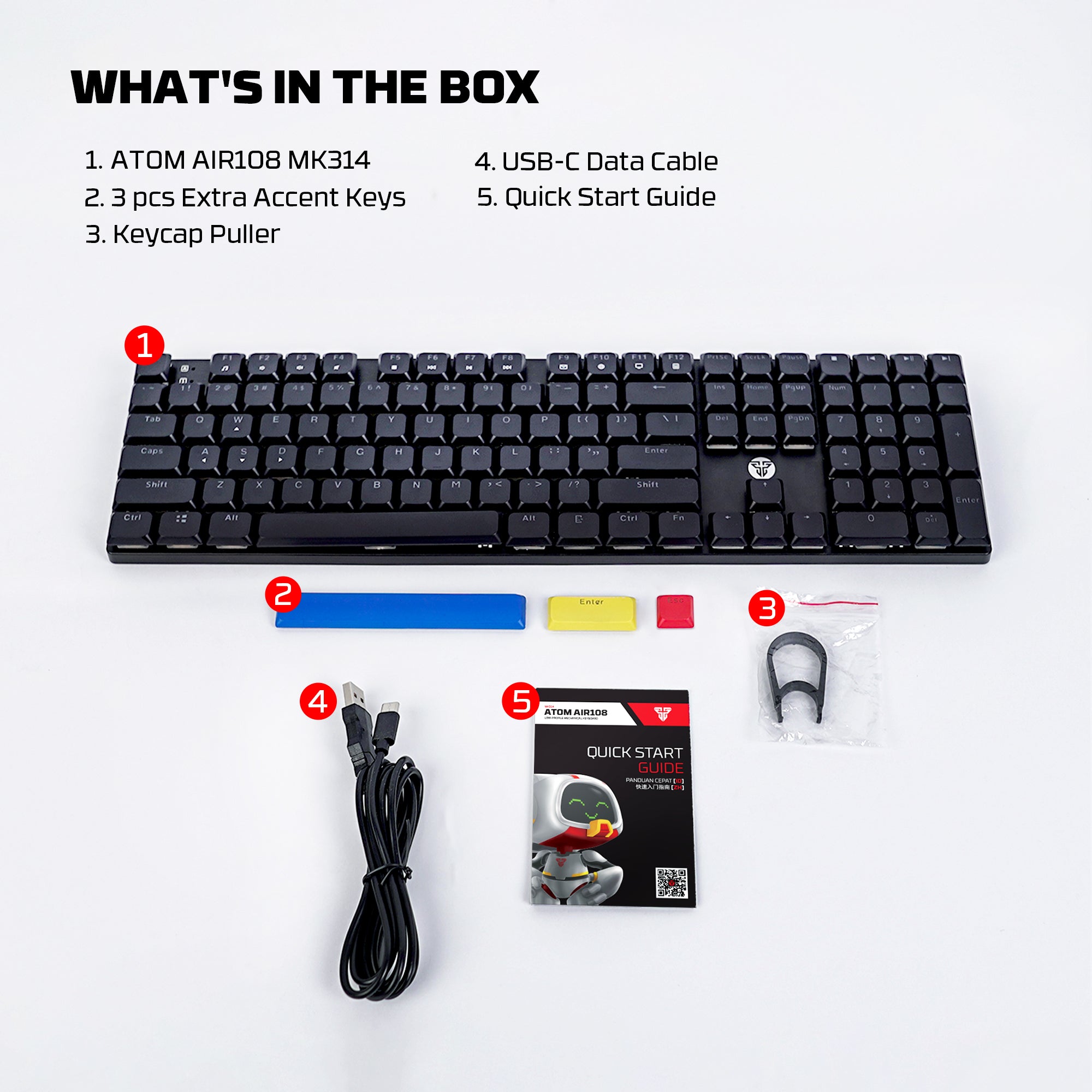 Fantech Atomair108 Mk314 Mechanical Keyboard Low-profile Fantech Atomair108 Mk314 Mechanical Keyboard Low-profile