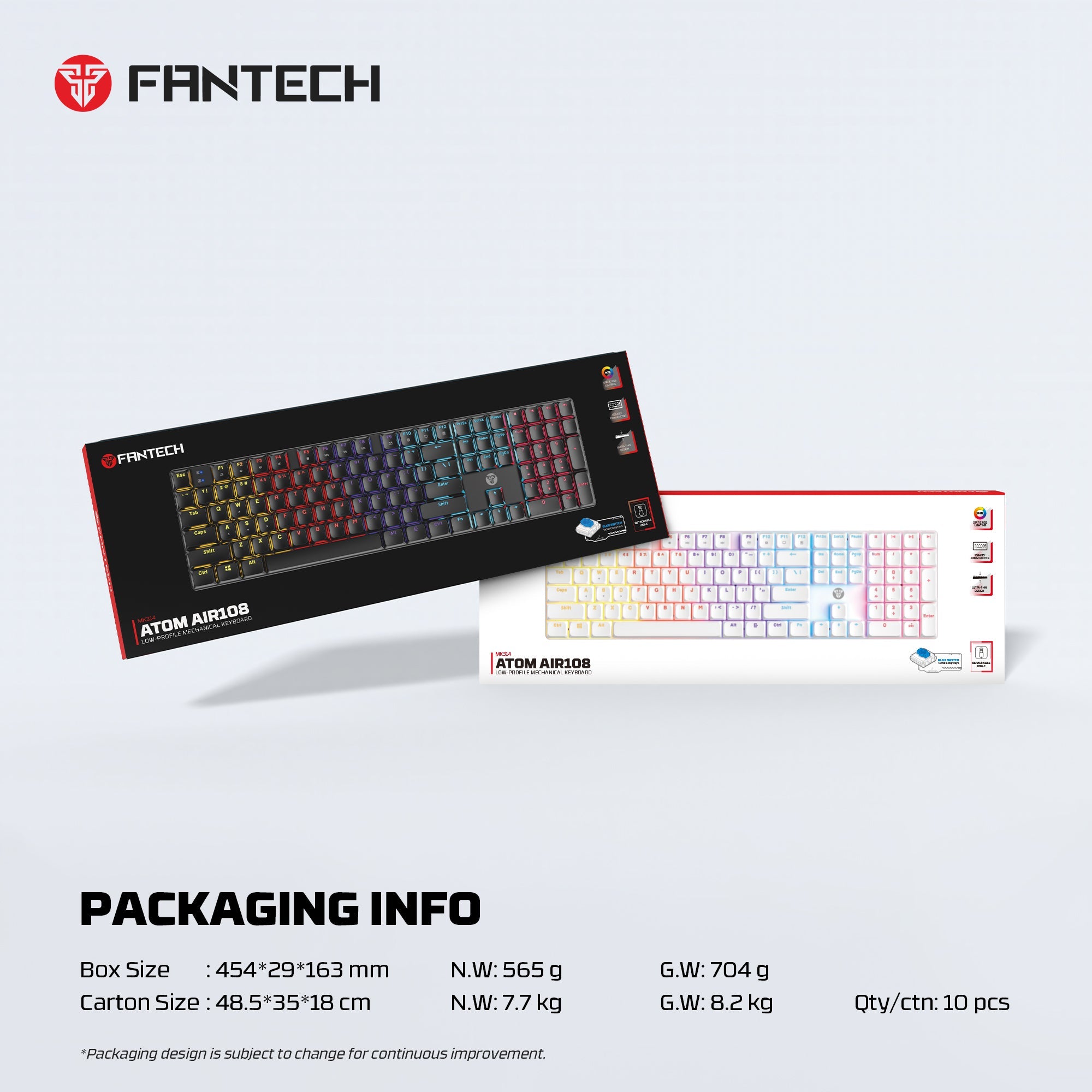 Fantech Atomair108 Mk314 Mechanical Keyboard Low-profile Fantech Atomair108 Mk314 Mechanical Keyboard Low-profile