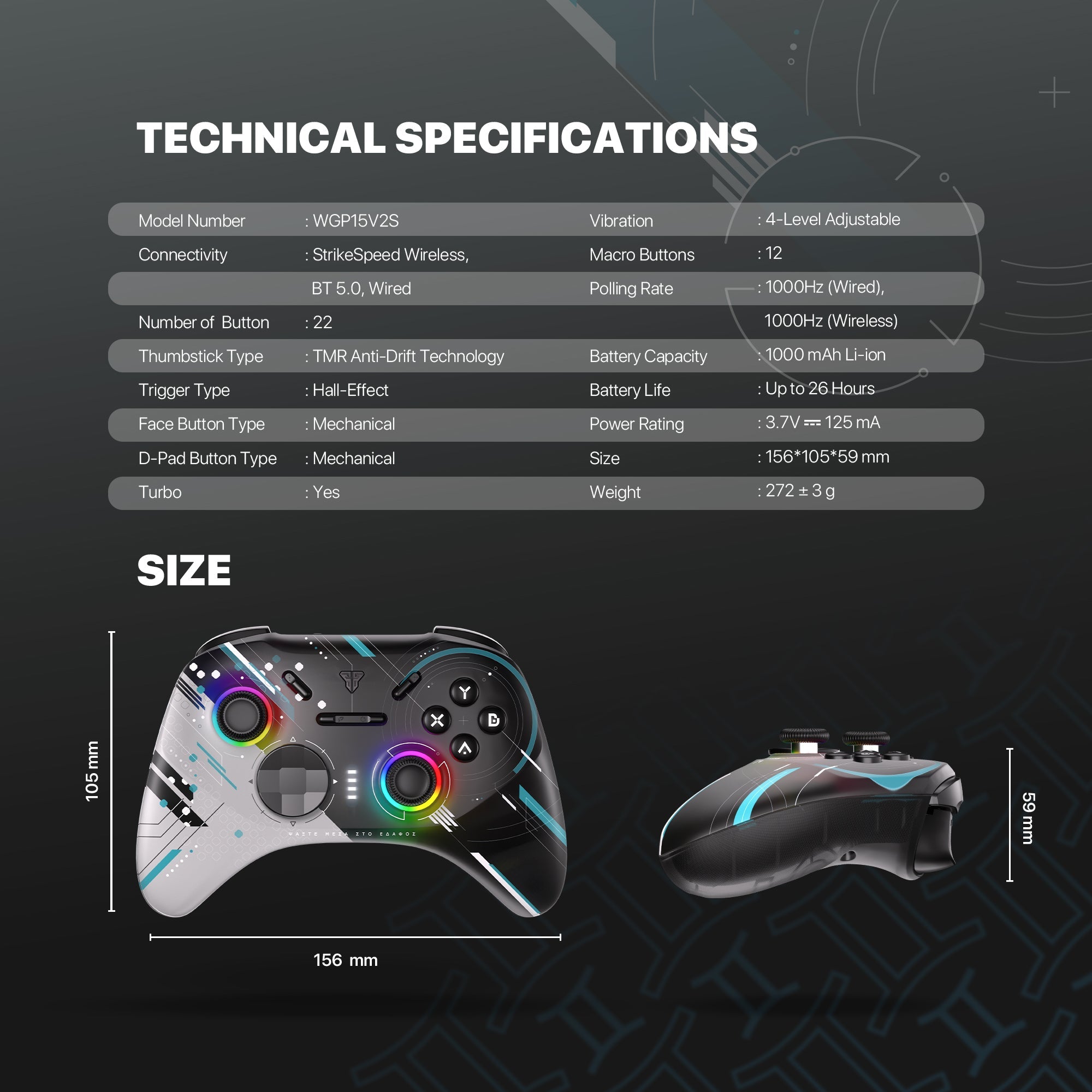 FANTECH EOS PRO II WGP15 V2 WIRELESS GAMEPAD GEMINUS BLACK Console