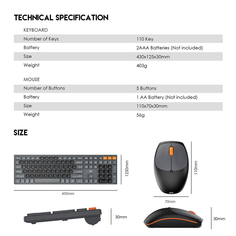 Fantech GO POP WK895 Office Wireless Combo Bundle