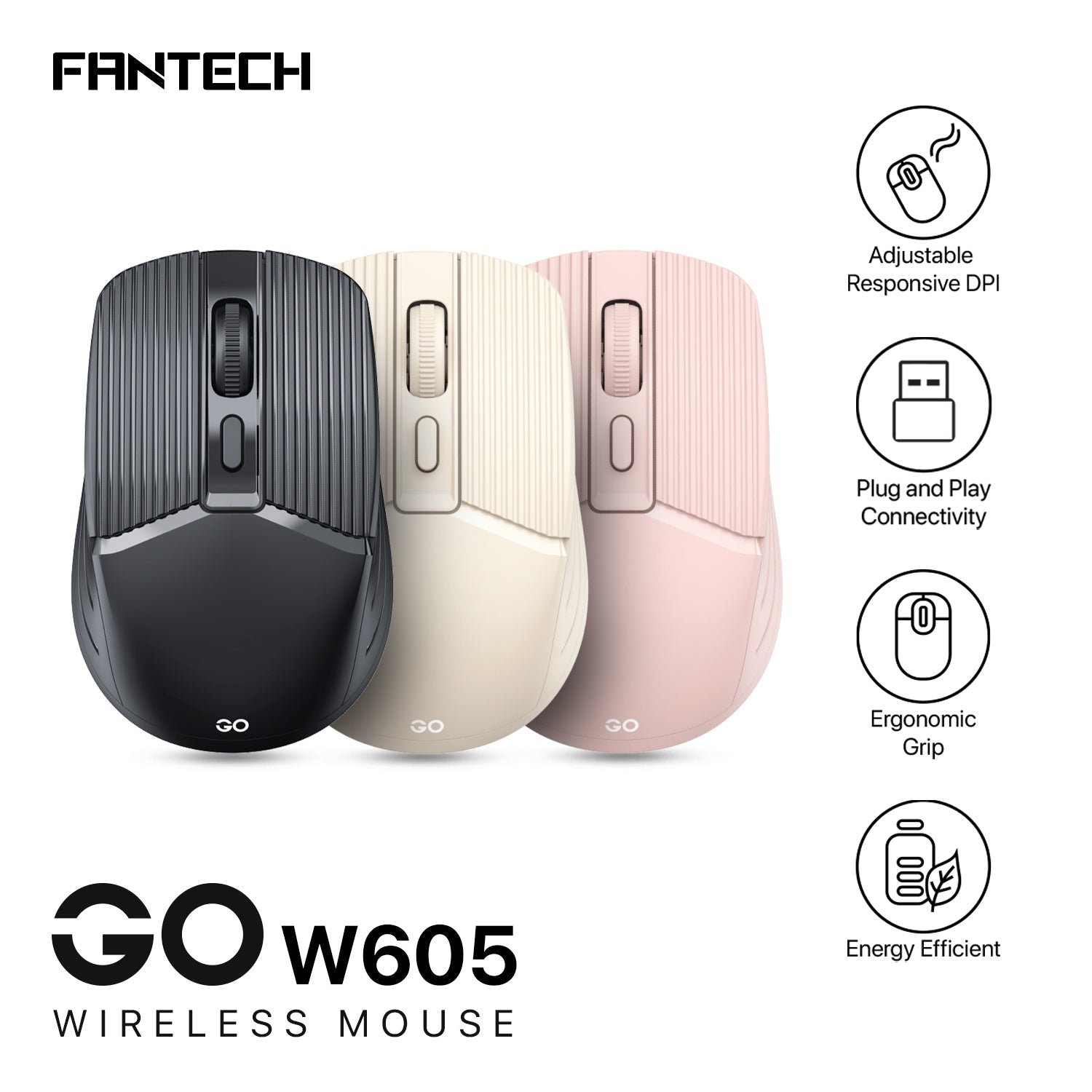 Fantech GO W605 Wireless Office Mouse Mouse
