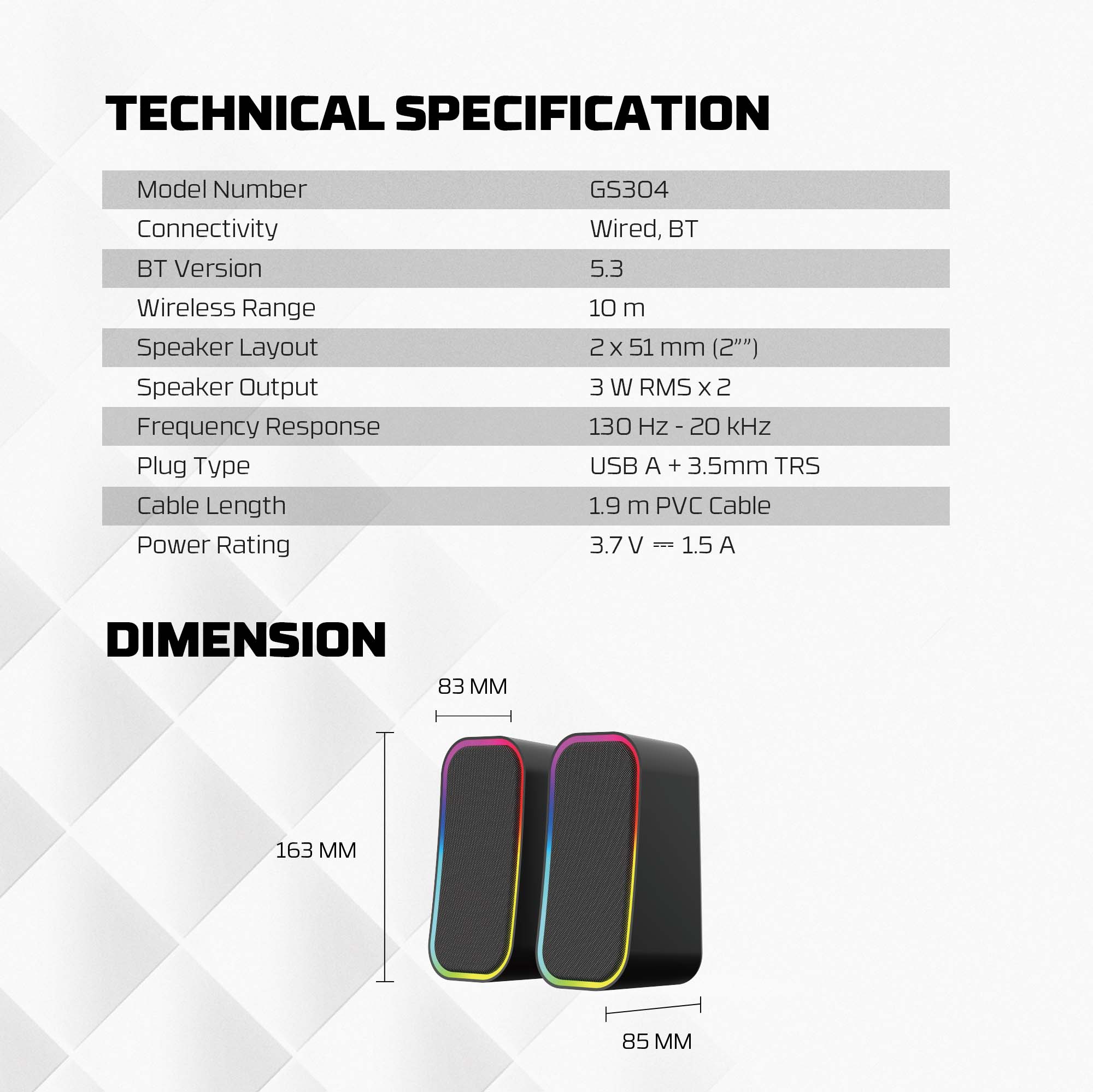 Fantech GROOVE GS304 BLUETOOTH SPEAKER Dual mode Audio
