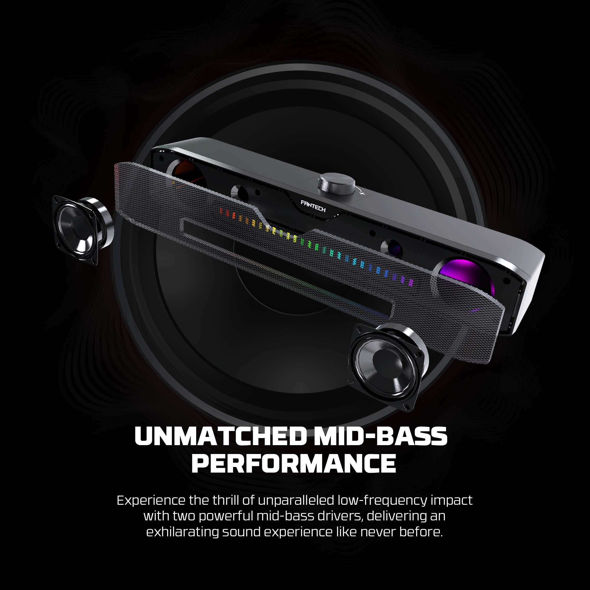 FANTECH GS303 GROOVE BAR DUAL MODE RGB LIGHTING GAMING SPEAKER Speakers