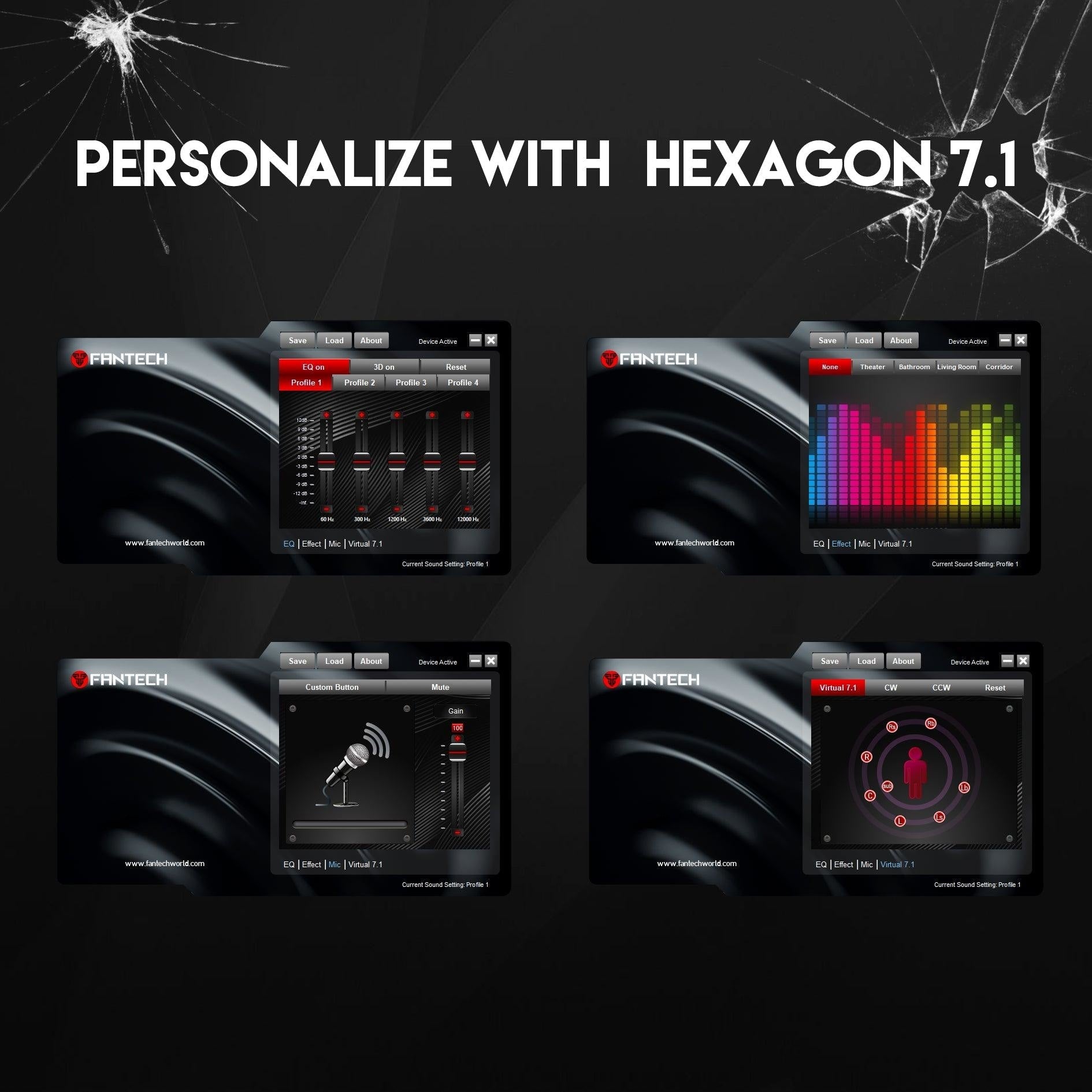 FANTECH HG21 HEXAGON 7.1 SURROUND GAMING HEADSET Audio