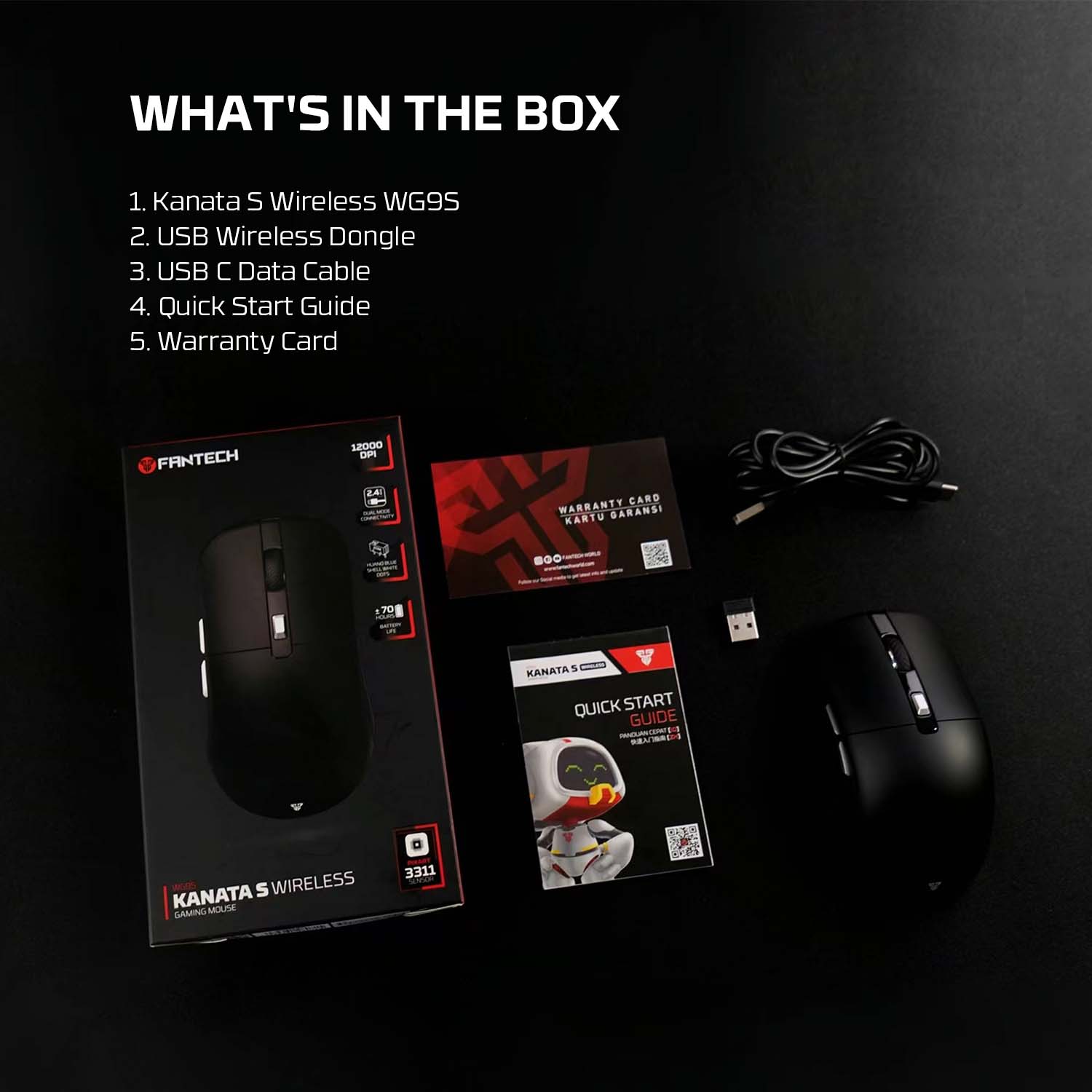 FANTECH KANATA S WG9S WIRELESS GAMING MOUSE RED New Arrivals