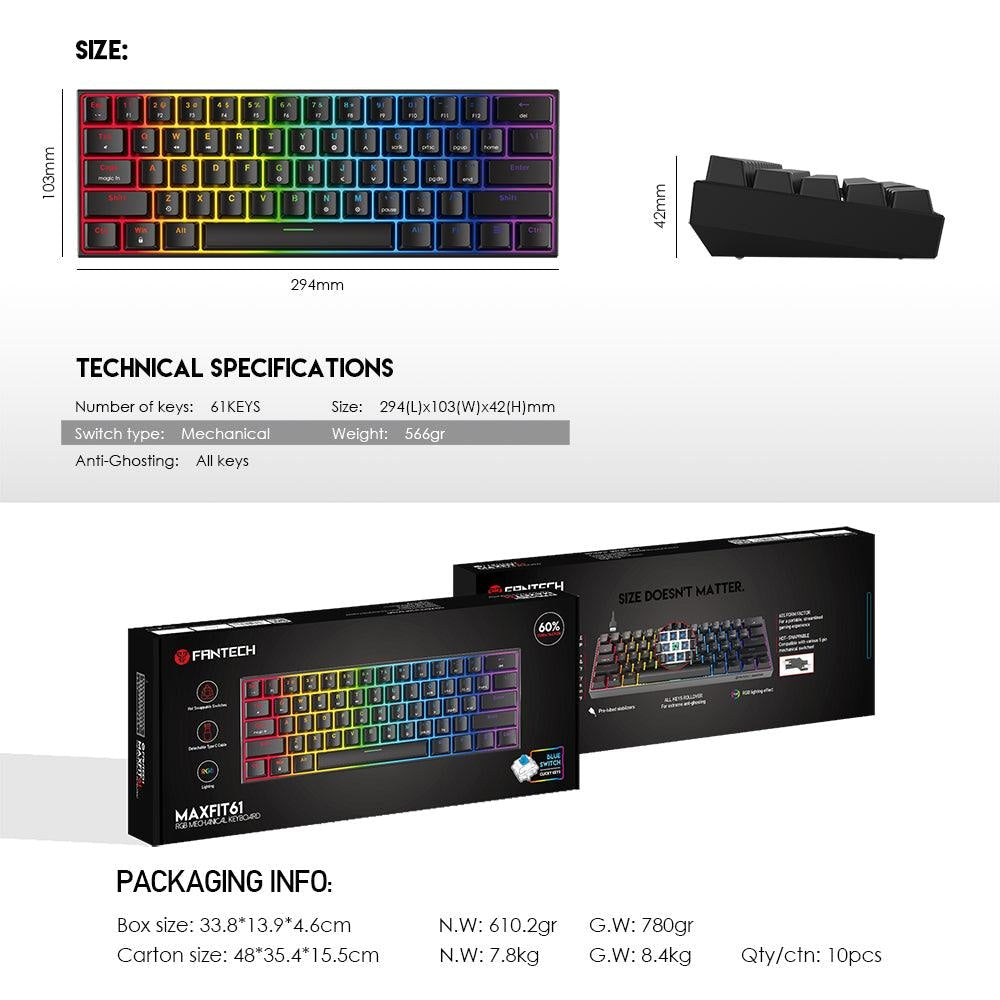 FANTECH MAXFIT61 MK857 RGB MECHANICAL KEYBOARD Keyboard