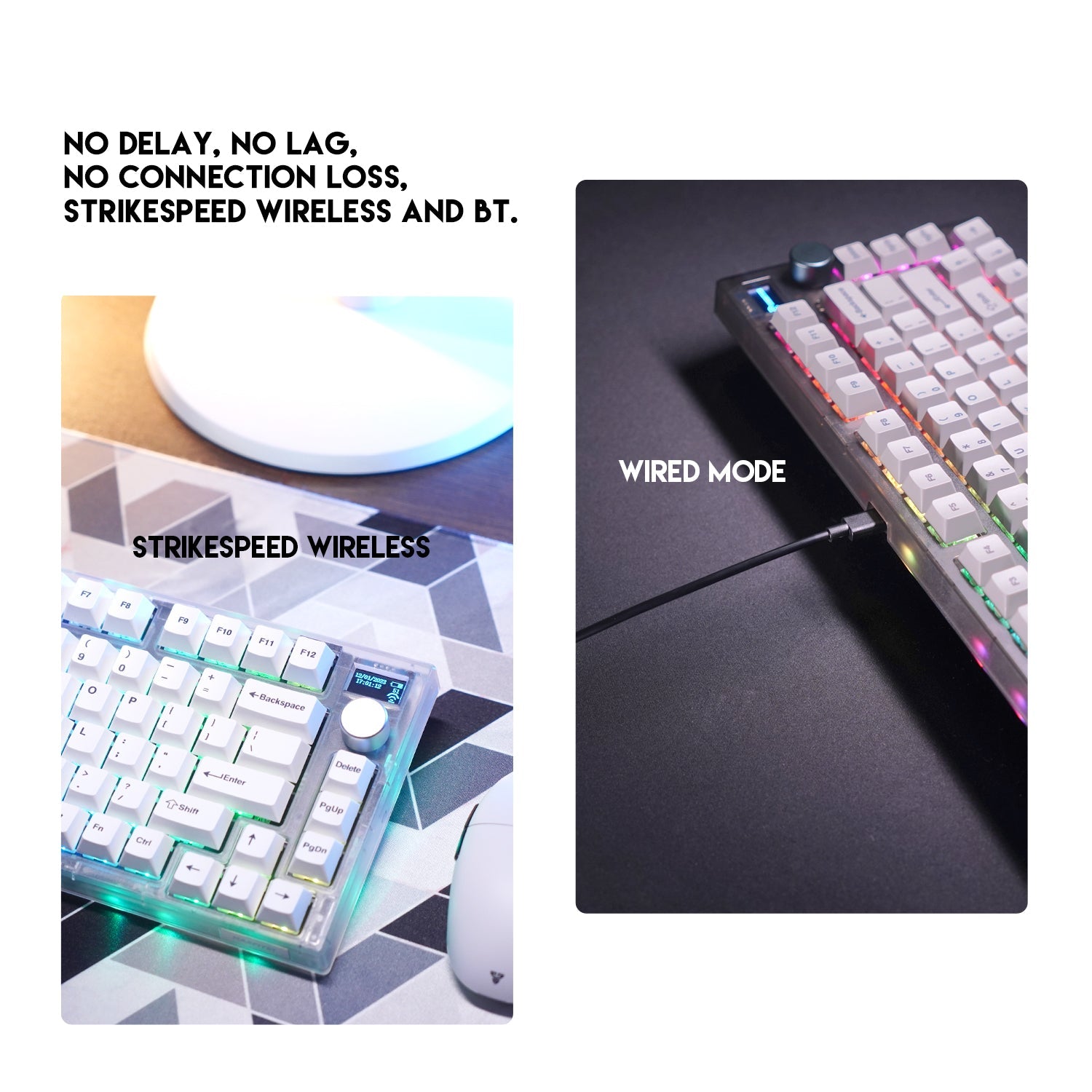 Fantech Maxfit81 MK910 PBT Frost Wireless Modular Mechanical Gaming Keyboard