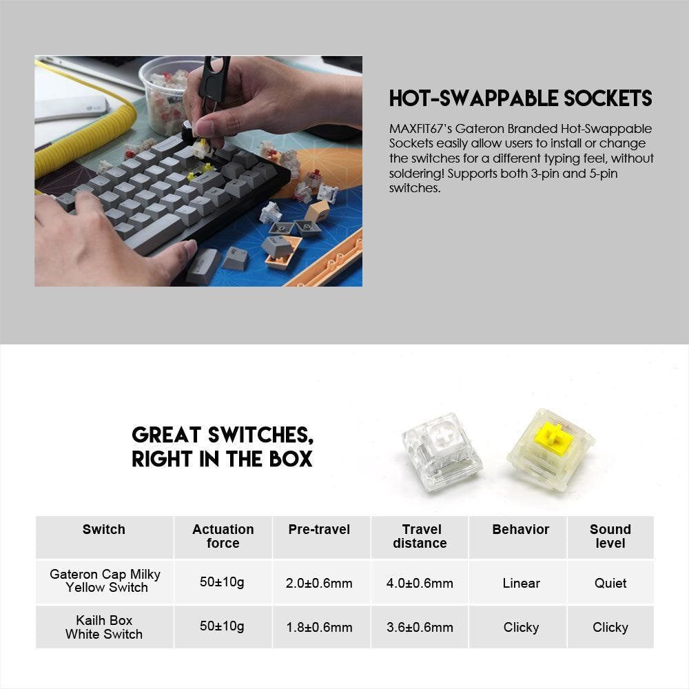 FANTECH MK858 MAXFIT67 WIRELESS MECHANICAL KEYBOARD Keyboard 70 JOD