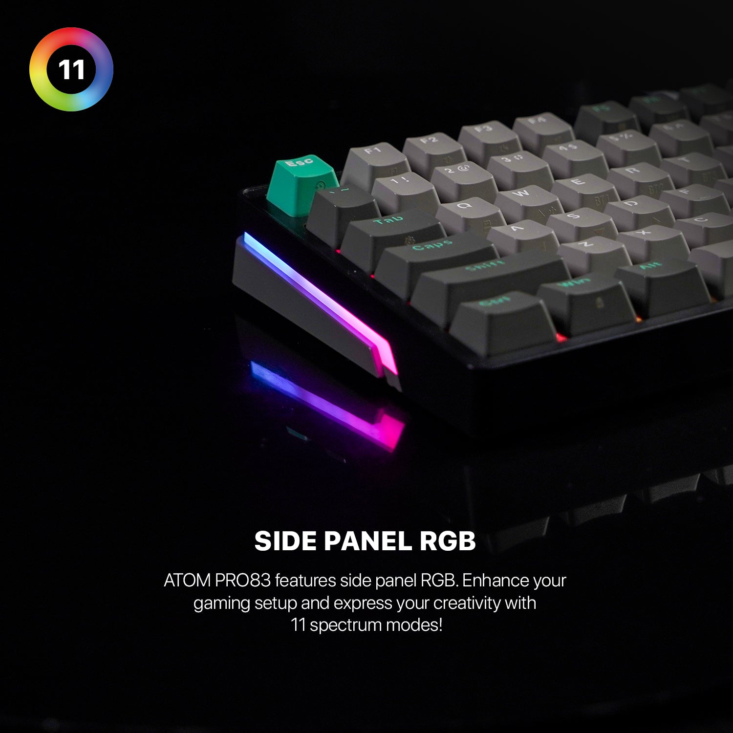 Fantech MK913 ATOM PRO83 RGB Bluetooth Wireless Gaming keyboard Saturn Keyboard