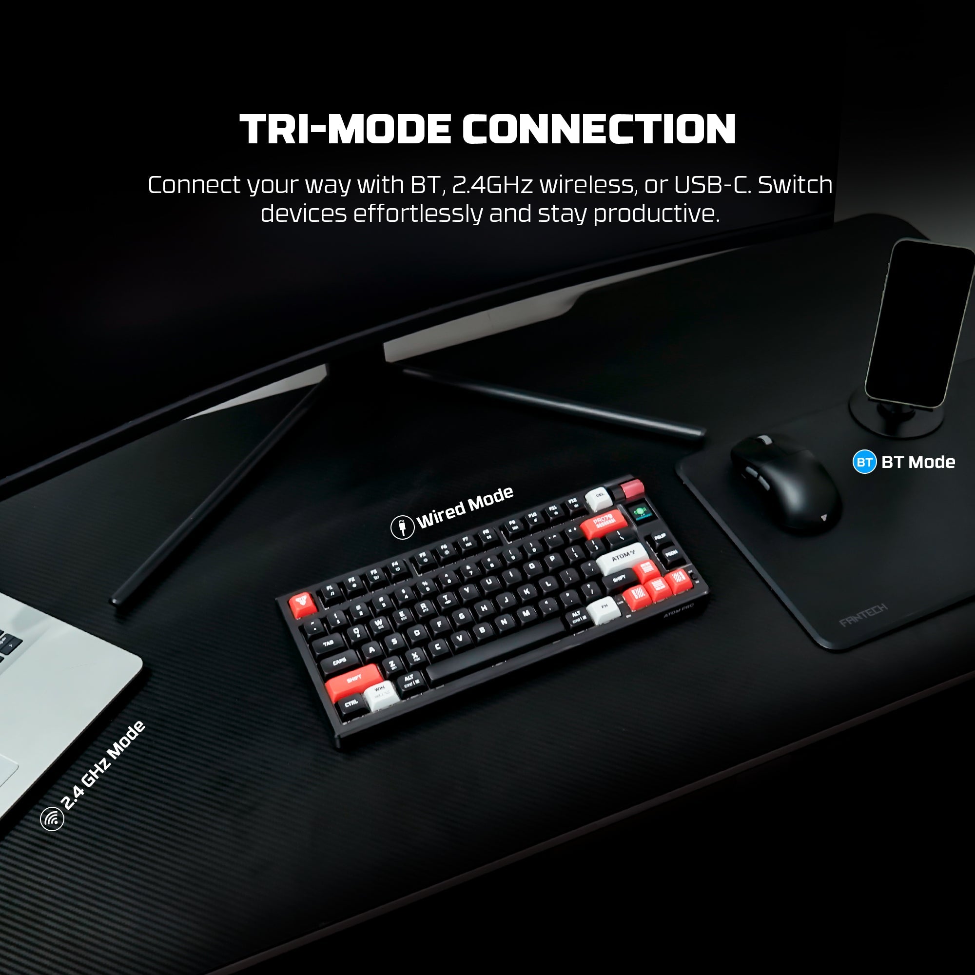 FANTECH MK917 ATOM PRO79 WIRELESS MECHANICAL GAMING KEYBOARD BLACK Keyboard