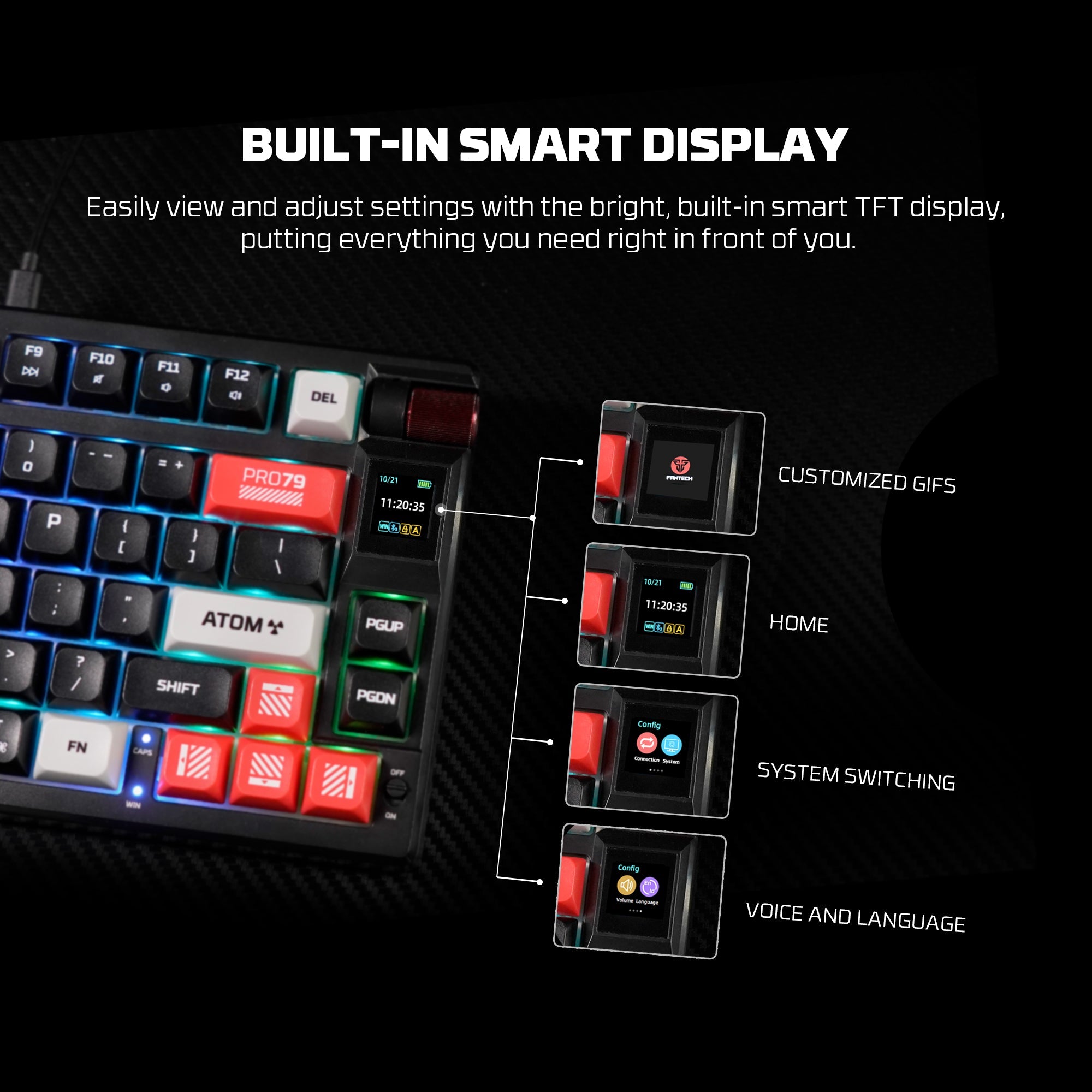 FANTECH MK917 ATOM PRO79 WIRELESS MECHANICAL GAMING KEYBOARD BLACK Keyboard