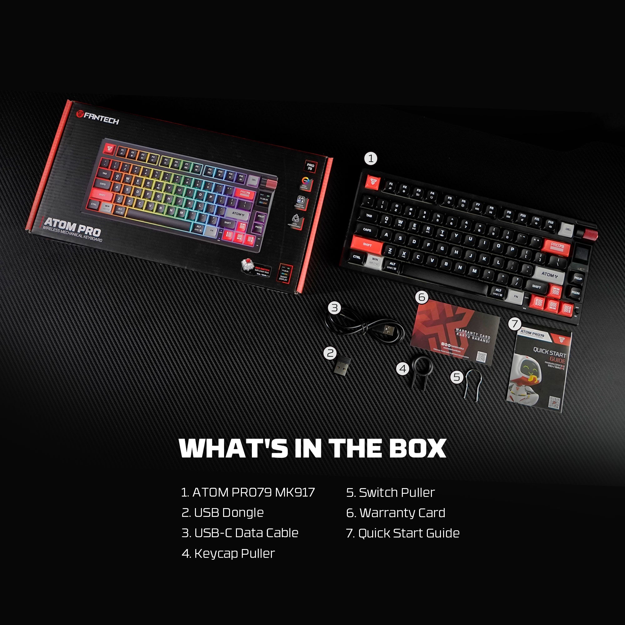 FANTECH MK917 ATOM PRO79 WIRELESS MECHANICAL GAMING KEYBOARD BLACK Keyboard