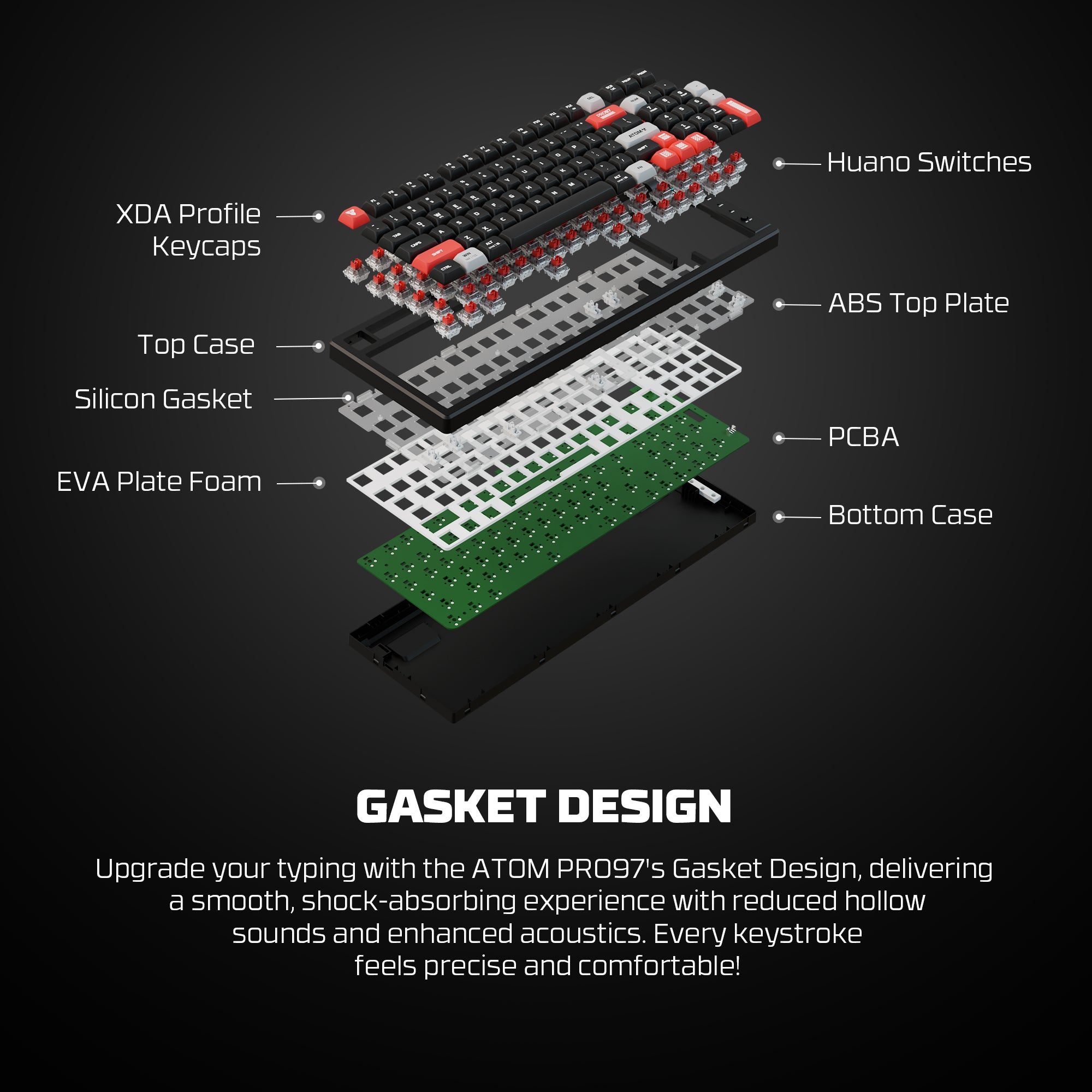 FANTECH MK918 ATOM PRO97 WIRELESS MECHANICAL GAMING KEYBOARD BLACK Keyboard