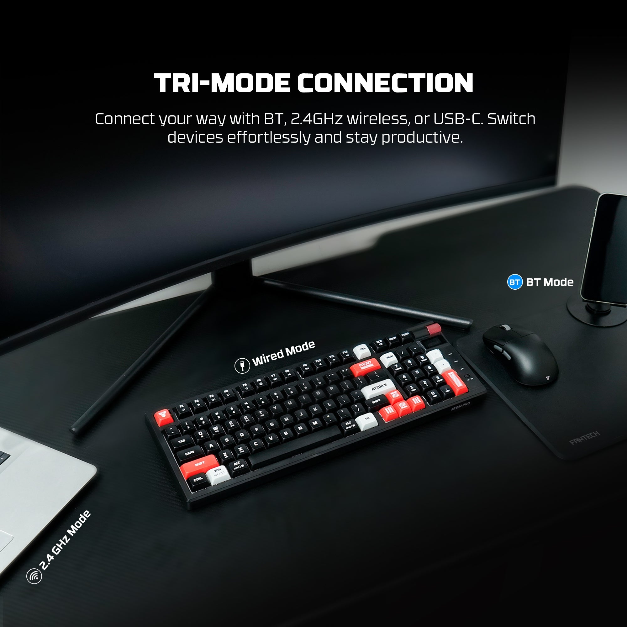 FANTECH MK918 ATOM PRO97 WIRELESS MECHANICAL GAMING KEYBOARD WHITE Keyboard